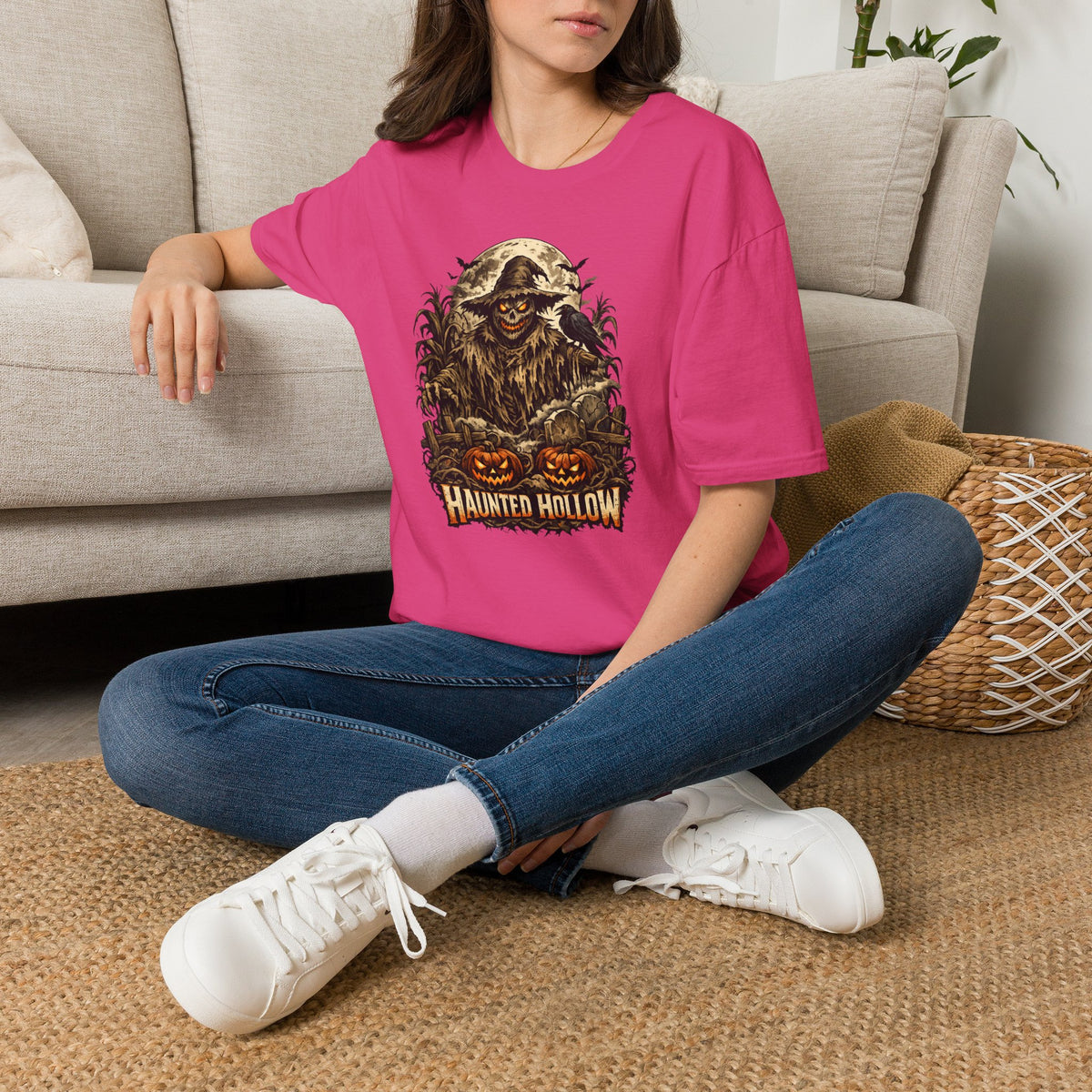 Halloween Horror Shirt, Haunted Hollow T-Shirt, Scary Scarecrow Tee, Pumpkin Graveyard Shirt, Spooky Season Gift