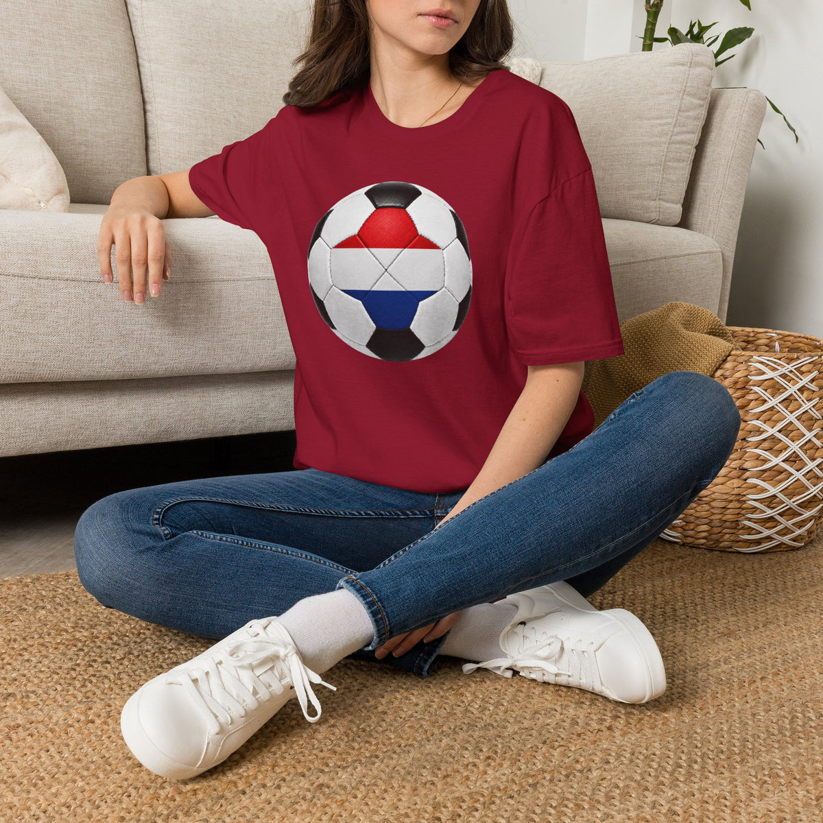 Netherlands Soccer Ball Shirt, Netherlands Futbol Tee, Red White Blue Soccer T-Shirt, Game Day Fan Shirt, Sports Gift