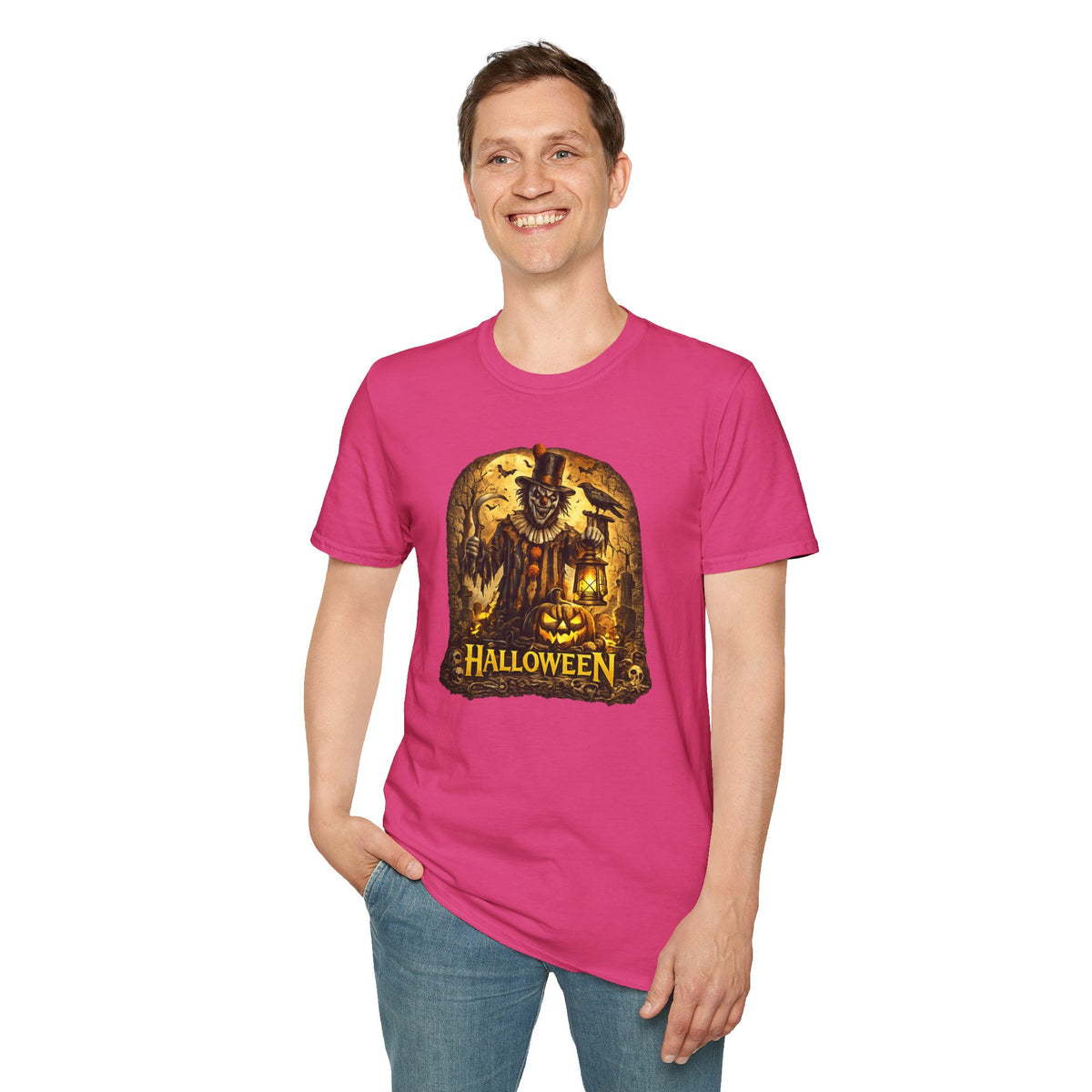 Halloween Horror Shirt, Creepy Clown T-Shirt, Scary Pumpkin Graveyard Tee, Spooky Season Shirt, Halloween Party Gift