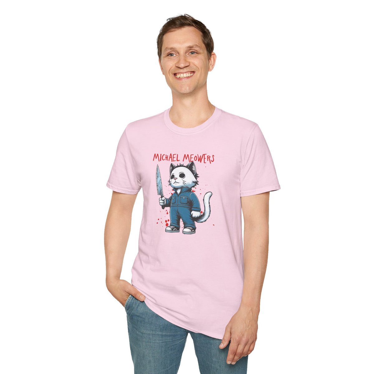 Michael Meowers Halloween Funny Cat T-Shirt, Scary Movie Tee, Halloween Cat Shirt, Horror Movie Cat Fan Gift, Horror Movie Character