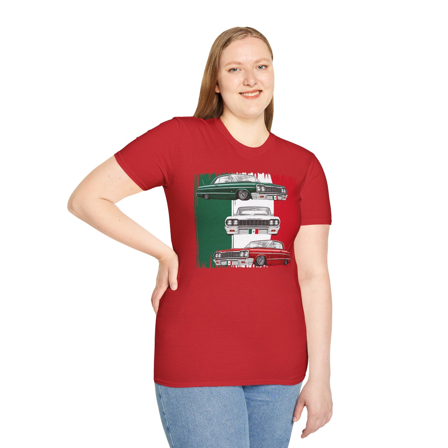 Lowrider Shirt, Mexican Flag Classic Car Tee, Vintage Car Graphic Shirt, Car Enthusiast Gift, Retro Auto Unisex Tee