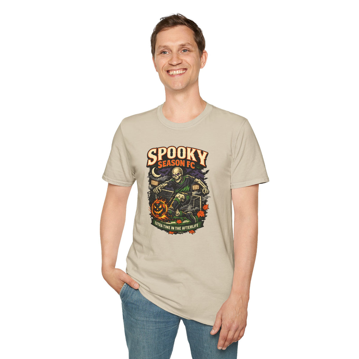 Halloween Soccer Shirt, Spooky Season FC Tee, Skeleton Soccer T-Shirt, Pumpkin Soccer Ball Shirt, Fall Sports Gift