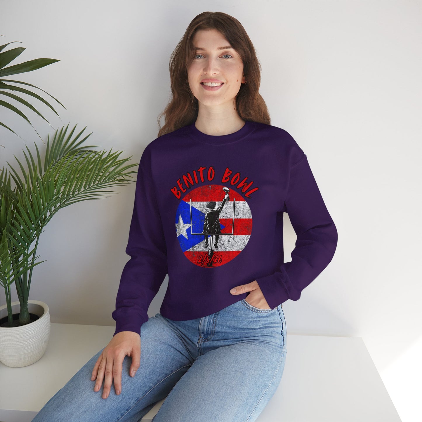 Benito Bowl 2/8/26 Sweatshirt – Puerto Rico Heritage, Boricua Pride Football Fan Sweatshirt