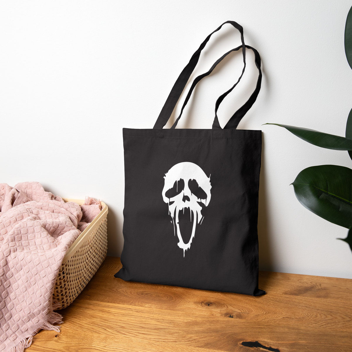 Scream Villain Ghost face Halloween Tote Bag, Halloween Gifts for shoppers, Shopping Tote, Horror Movie Fan Gift, Monster Movie Characters