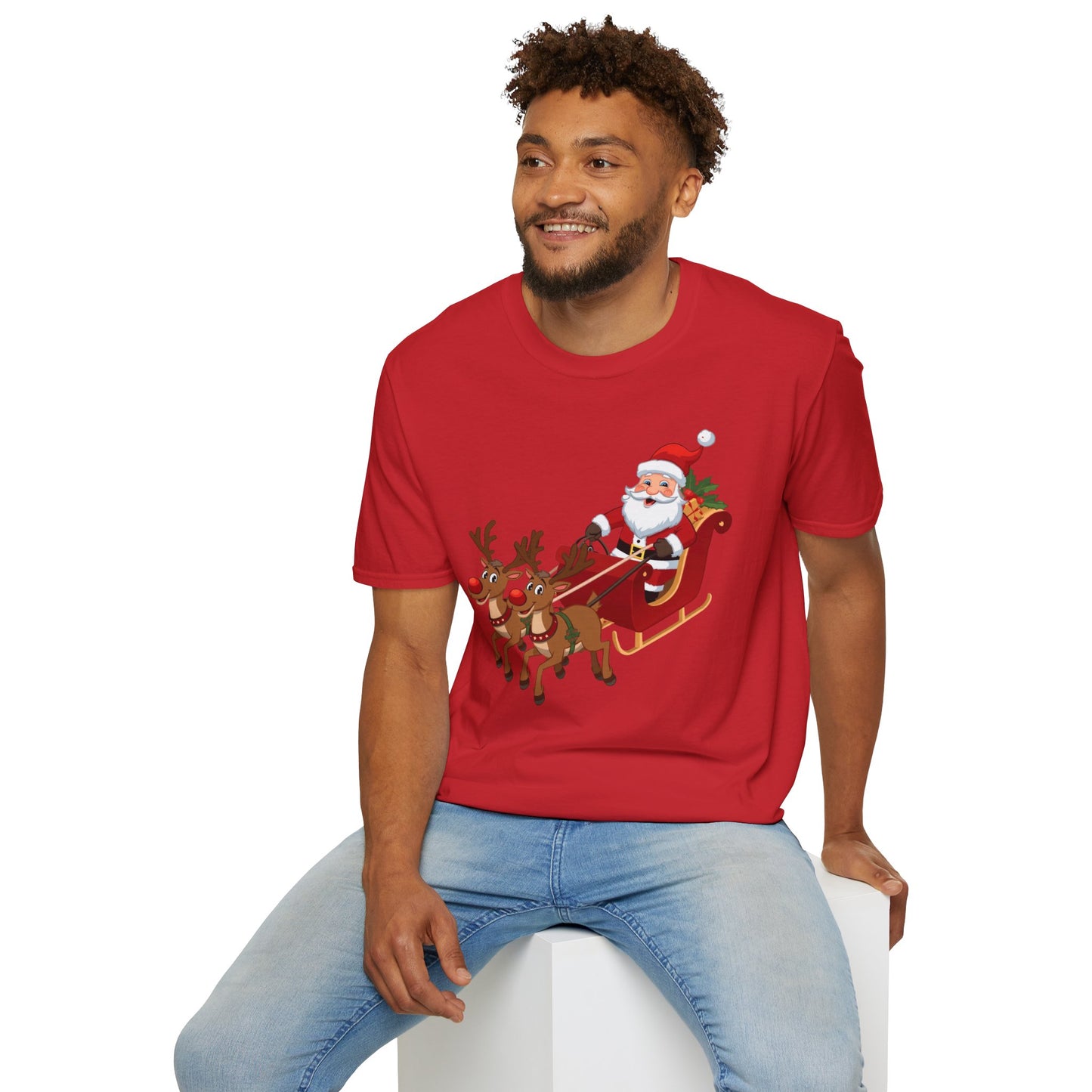 Santa flying Sleigh Shirt, Family Christmas Shirts, Christmas T Shirt, Holiday Shirt, Cute Xmas Shirt for the family, Holiday Gift