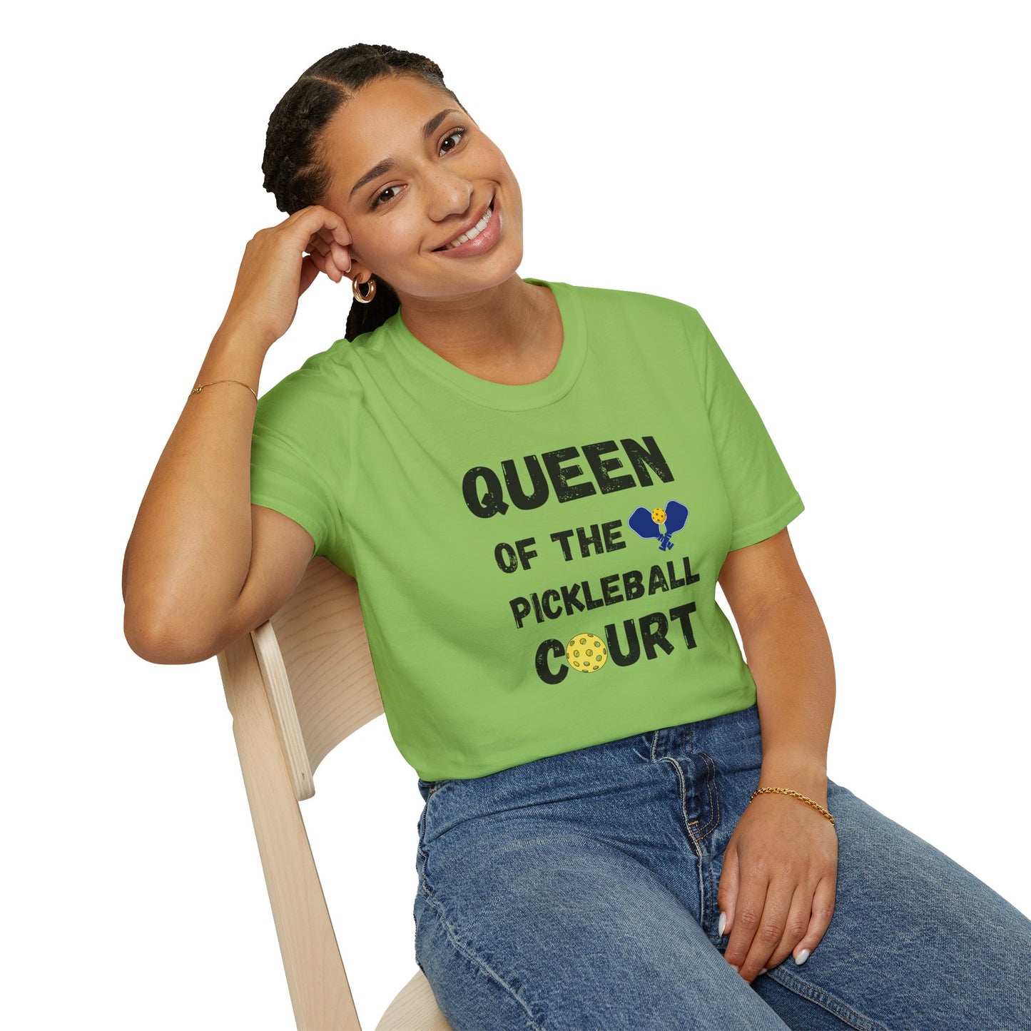 Queen of the Pickleball Court Unisex Softstyle T-Shirt, Pickleball Gift, Pickleball Apparel, Pickleball Lover Shirt, Pickleball Player Tee,