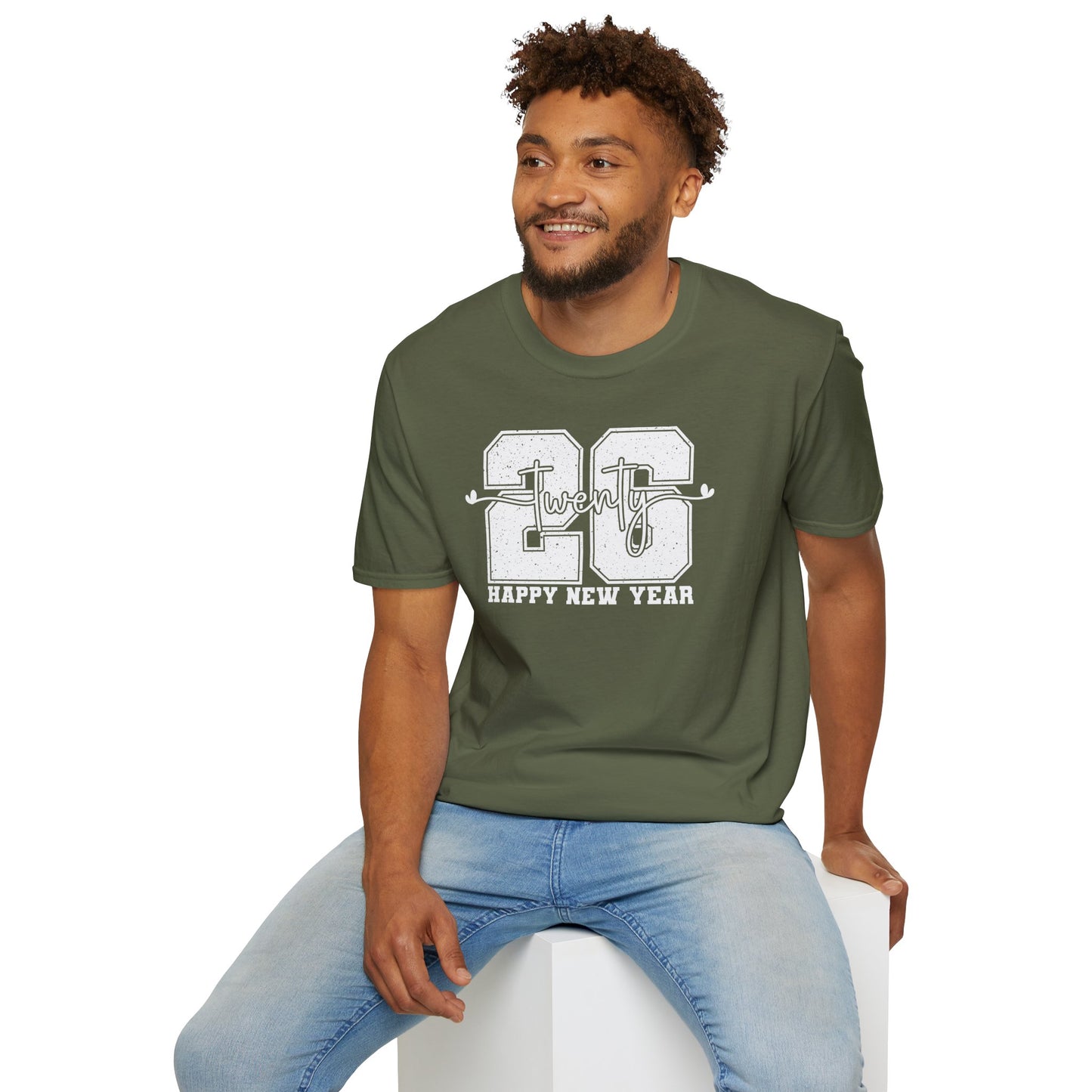 Happy New Year 2026 T-Shirt – Distressed Varsity 26 Twenty New Year Shirt, Retro College Style NYE Tee, New Year’s Eve Party Graphic Top