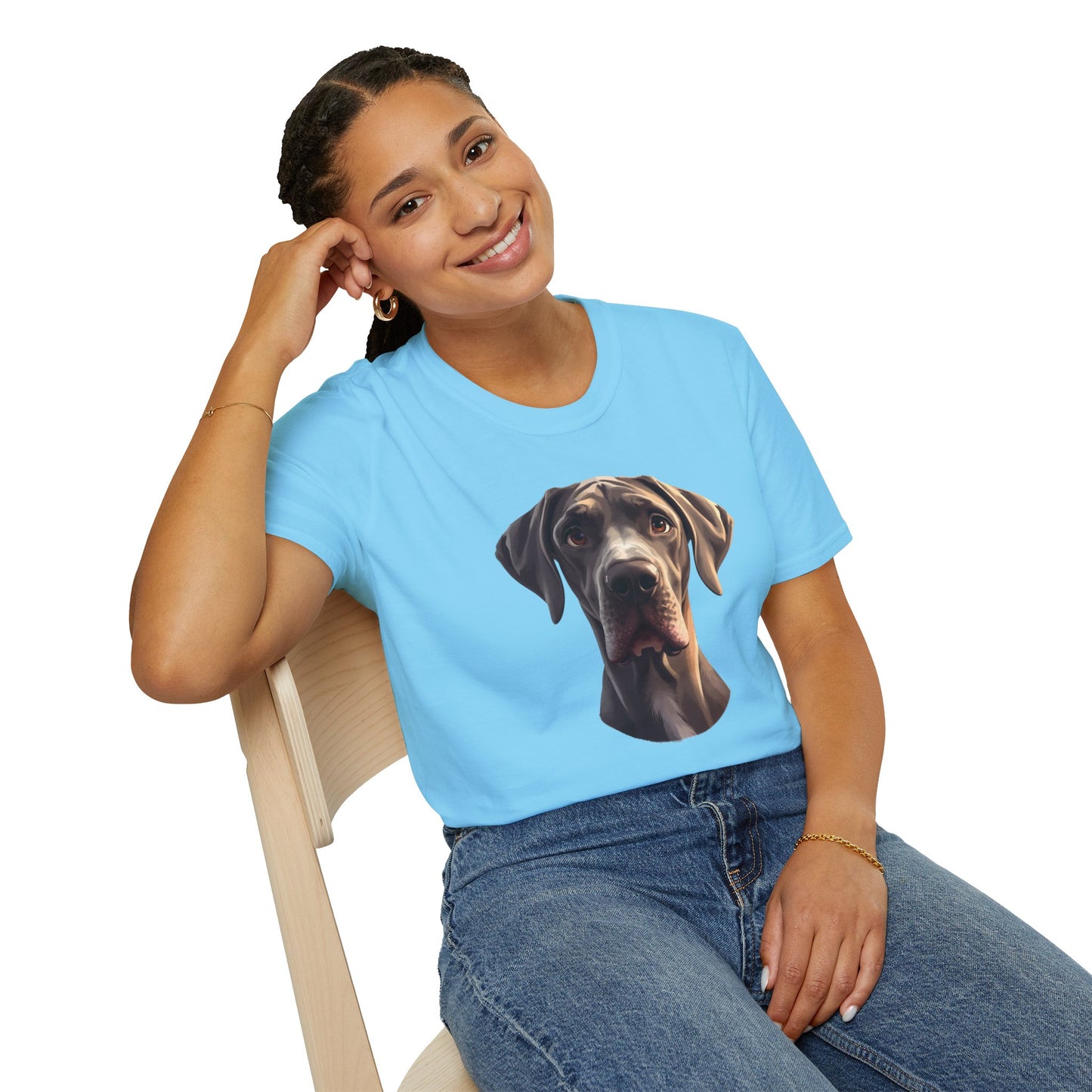 Great Dane Dog Portrait Shirt – Great Dane Dog Lover Gift, Cute Dog Mom Tee, Dog Dad Shirt, Pet Breed Apparel