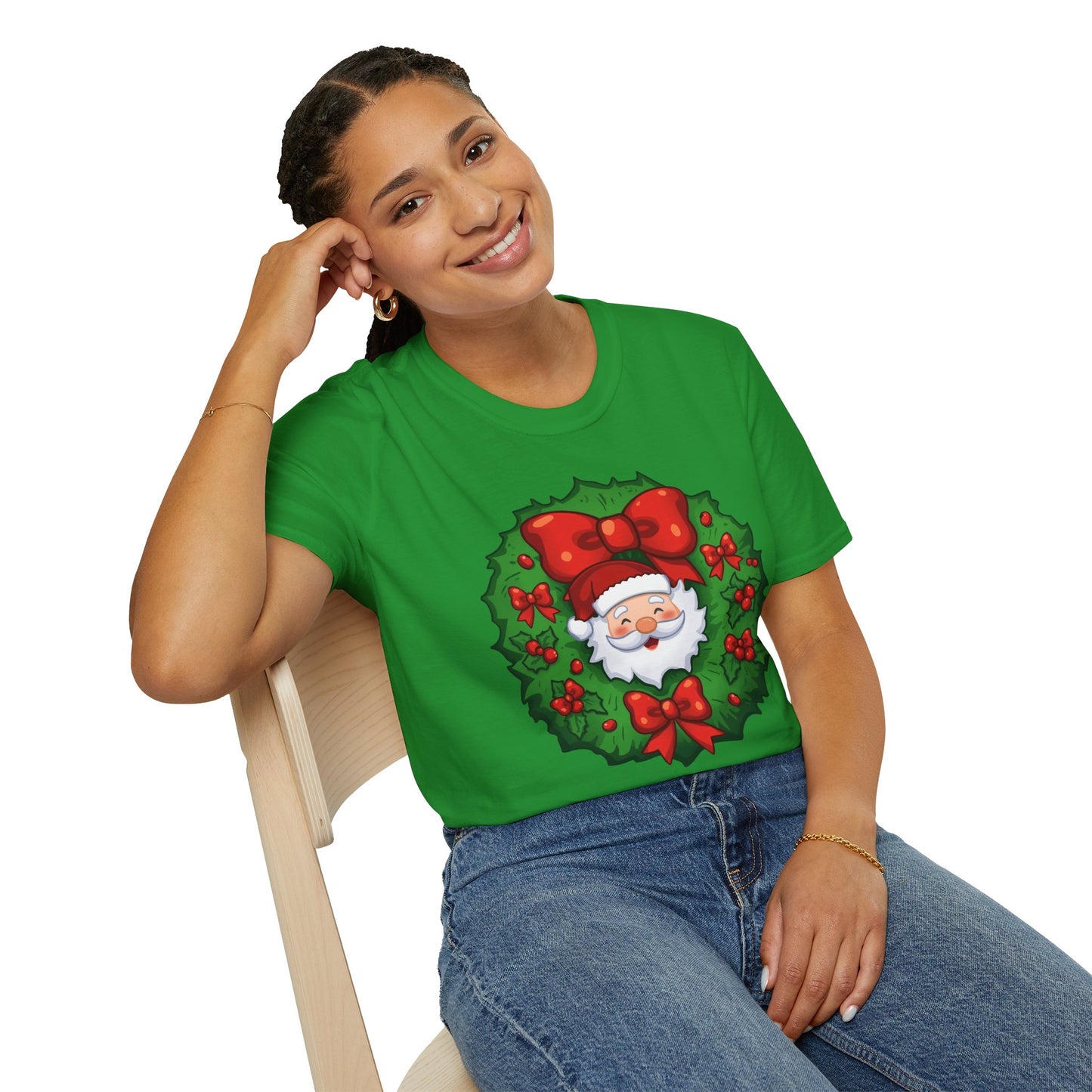 Santa Wreath Shirt, Family Christmas Shirts, Christmas T Shirt, Holiday Shirt, Cute Xmas Shirt for the family, Holiday Gift