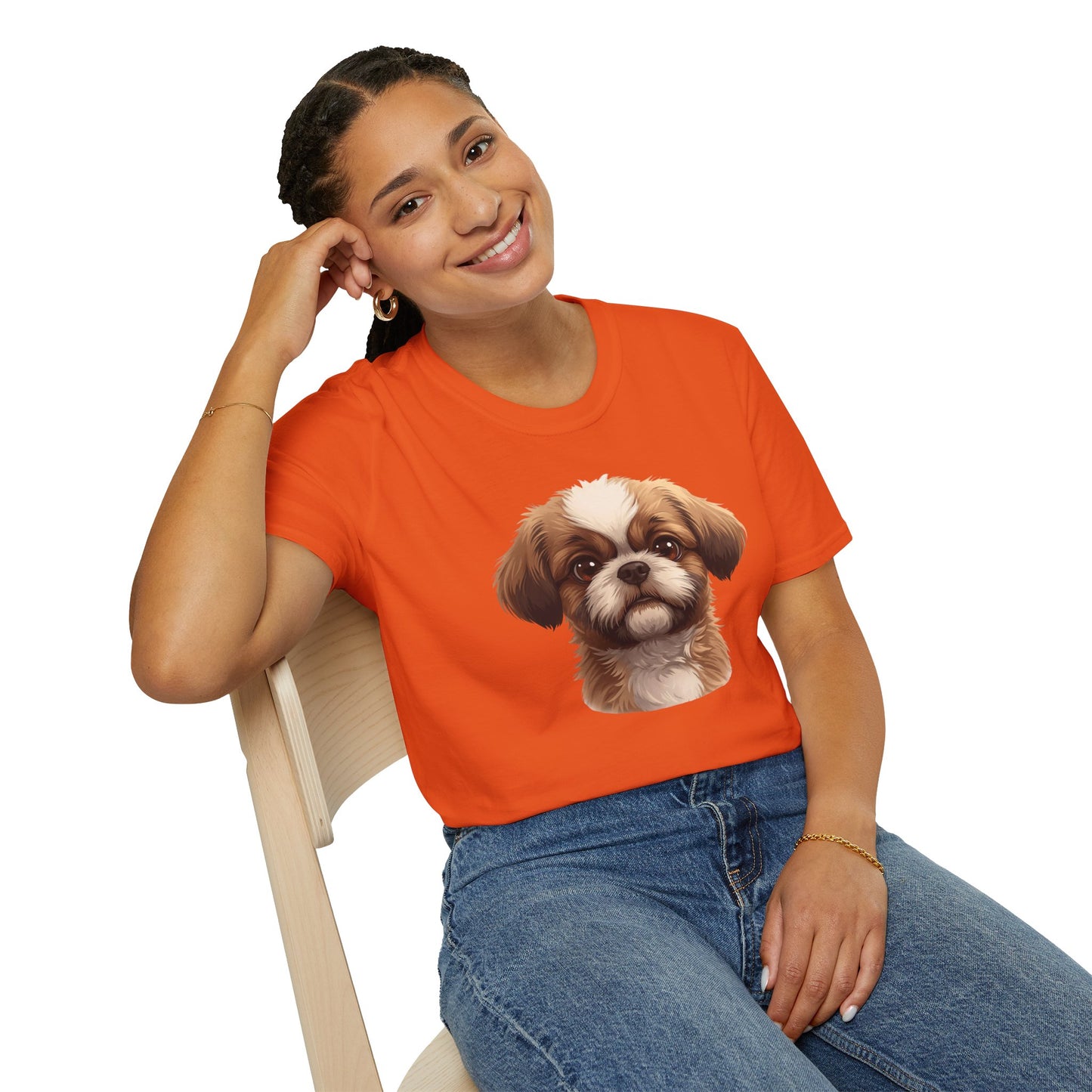 Shih Tzu Dog Portrait Shirt – Shih Tzu Shepherd Dog Lover Gift, Cute Dog Mom Tee, Dog Dad Shirt, Pet Breed Apparel