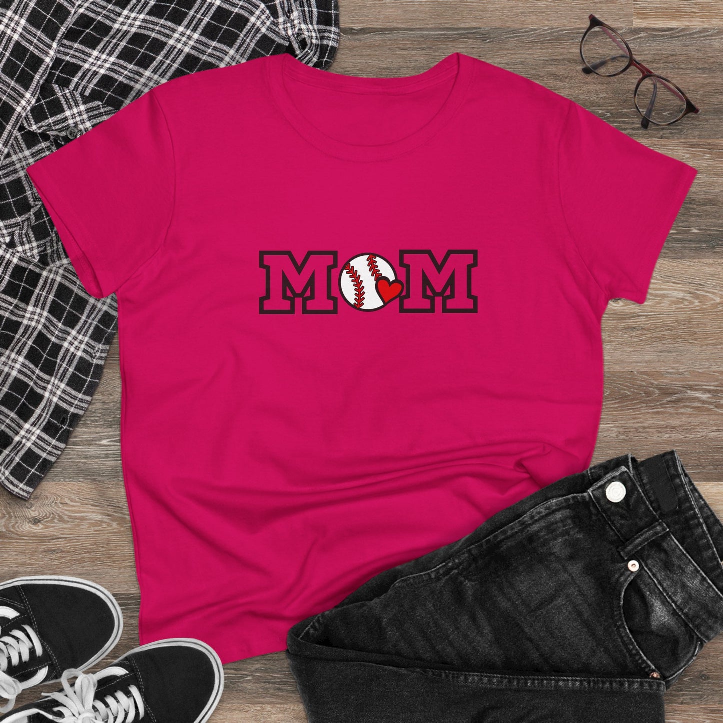 Baseball Mom Shirt, Sports Mom Gift, Cotton T-Shirt, Baseball Fan Apparel, Mother's Day Tee, Mom loves Baseball, Sports Mom