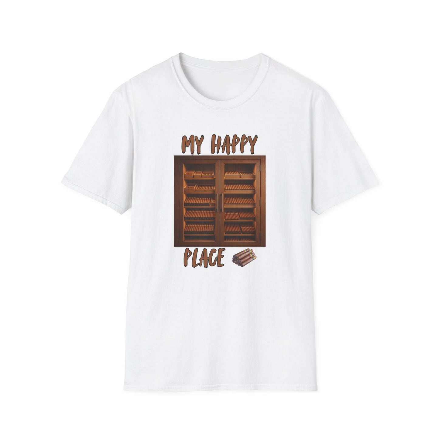 My Happy Place Cigar Unisex T-Shirt, BBQ Pool Party Shirt, Relaxation Leisure, Cigar lover Gift, Cigar Aficionado, Dad Gift, Summer Shirt