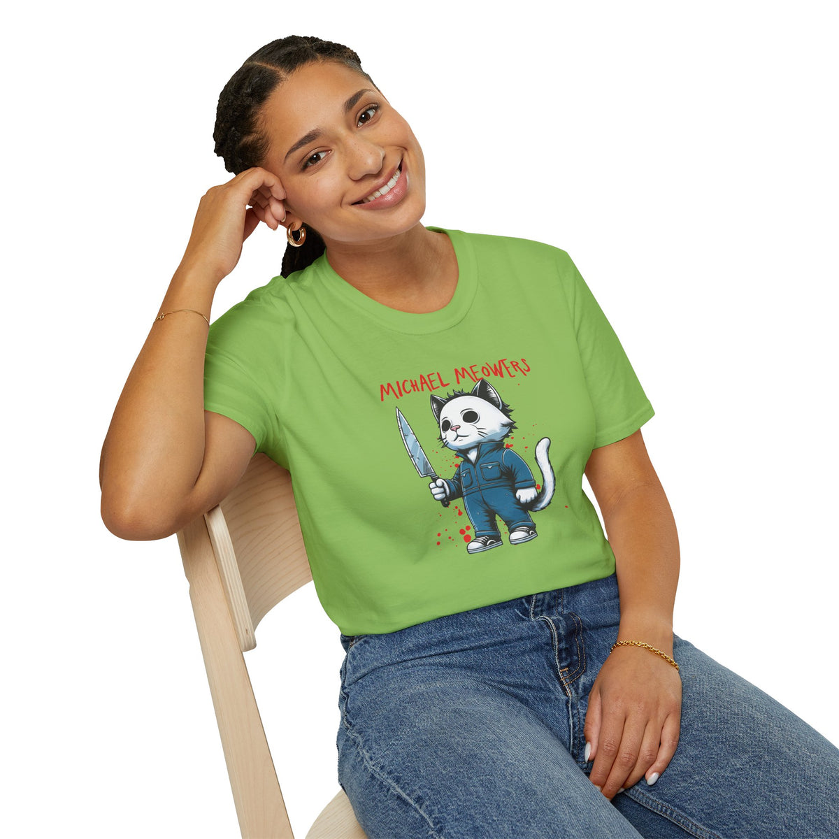 Michael Meowers Halloween Funny Cat T-Shirt, Scary Movie Tee, Halloween Cat Shirt, Horror Movie Cat Fan Gift, Horror Movie Character