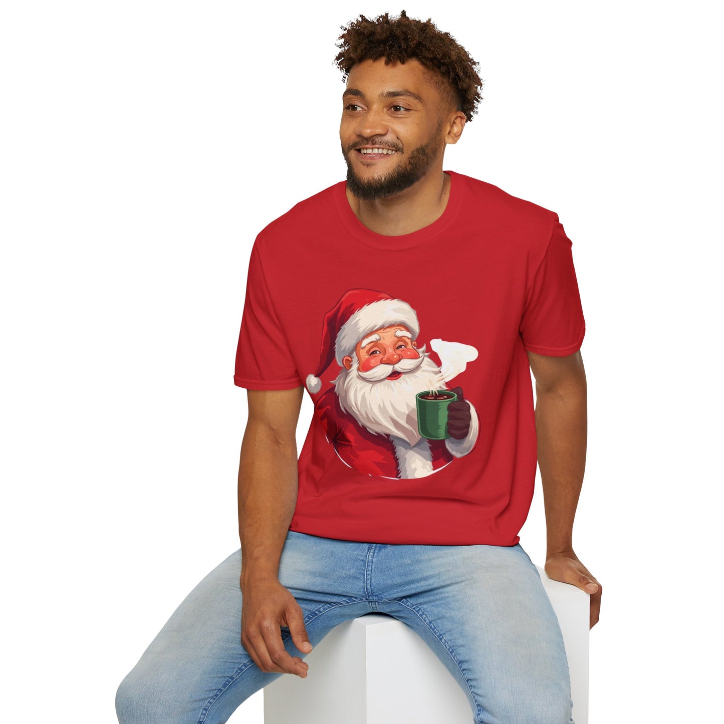 Santa enjoying Hot Chocolate Shirt, Family Christmas Shirts, Christmas T Shirt, Holiday Shirt, Cute Xmas Shirt for the family, Holiday Gift