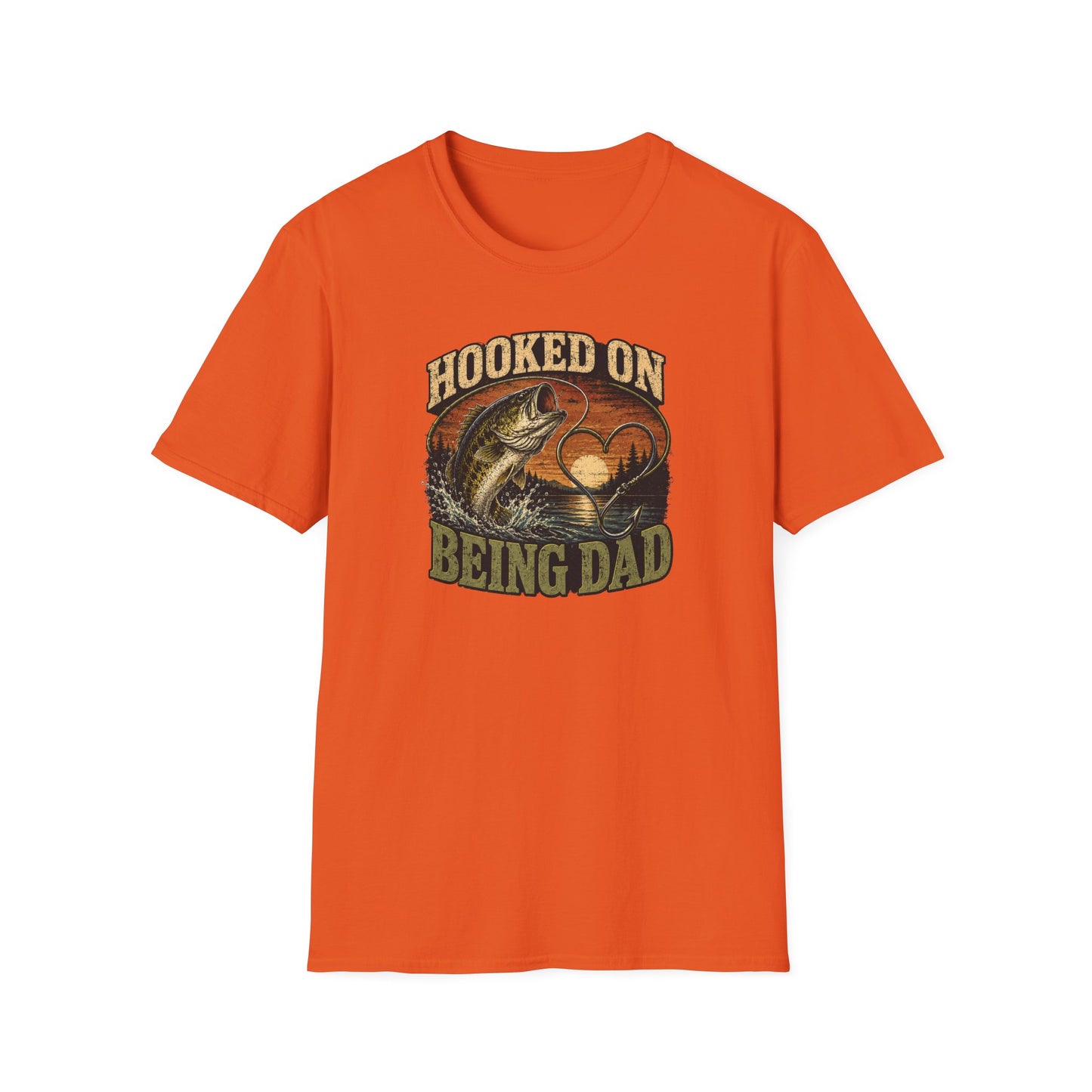 Fishing Dad Shirt, Hooked on Being Dad Tee, Bass Fishing T-Shirt, Fathers Day Shirt for Dad, Fisherman Gift