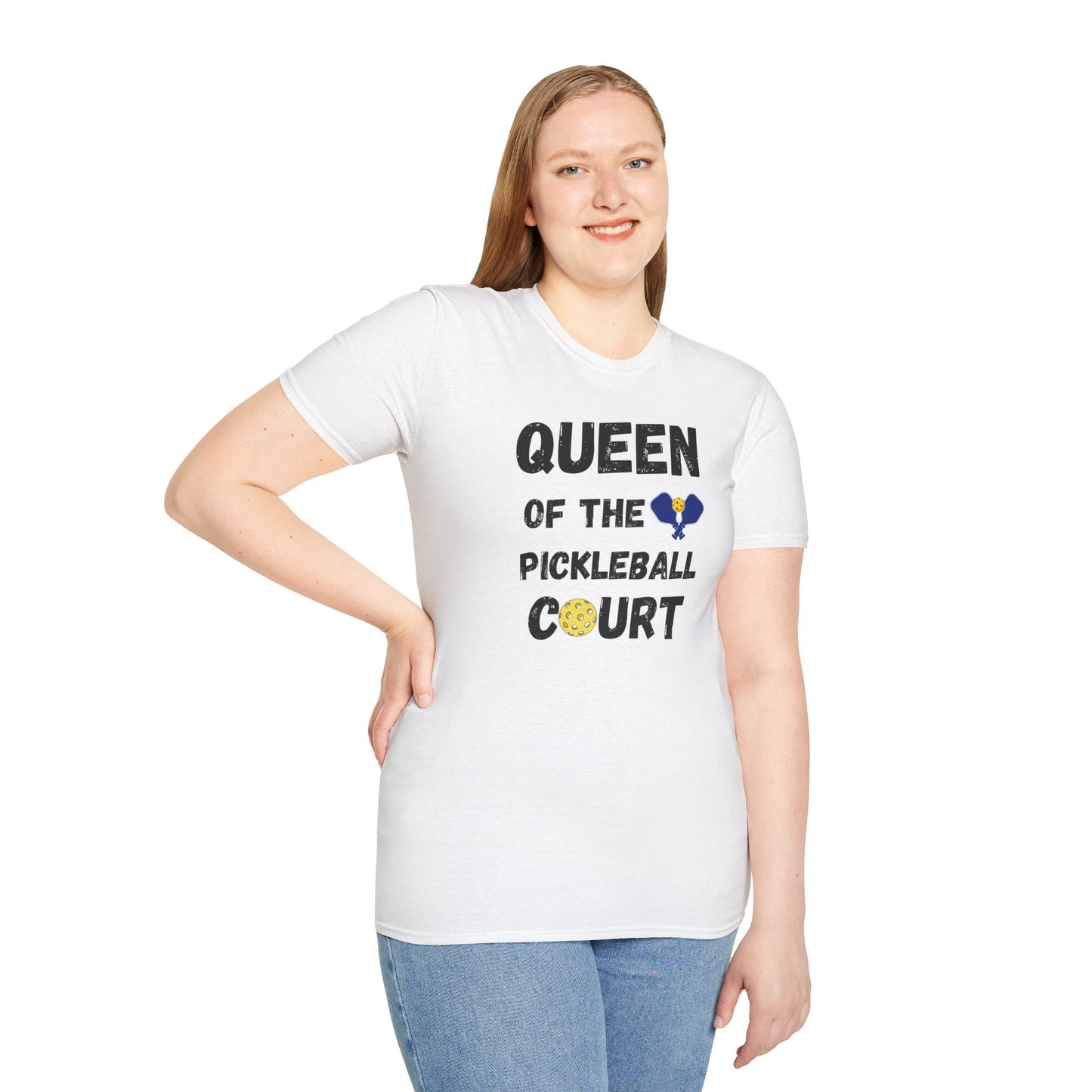 Queen of the Pickleball Court Unisex Softstyle T-Shirt, Pickleball Gift, Pickleball Apparel, Pickleball Lover Shirt, Pickleball Player Tee,