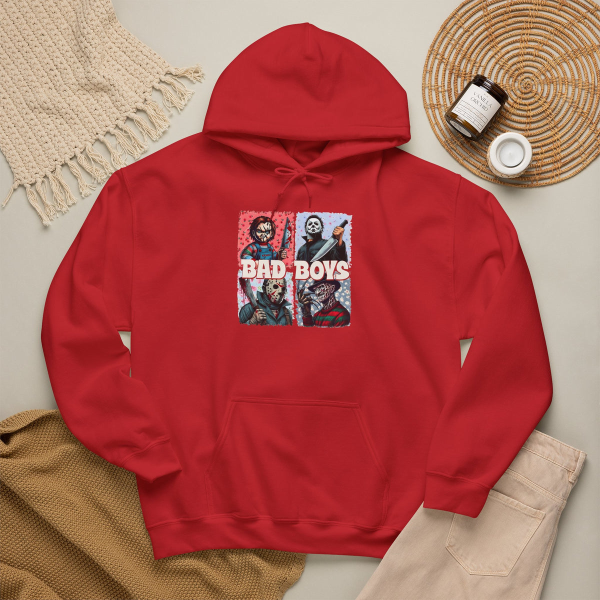 Horror Movie Villains Halloween Bad Boys Unisex Hoodie, Scary Movie Pullover, Horror Movie Sweatshirt, Halloween Costume Hoodie