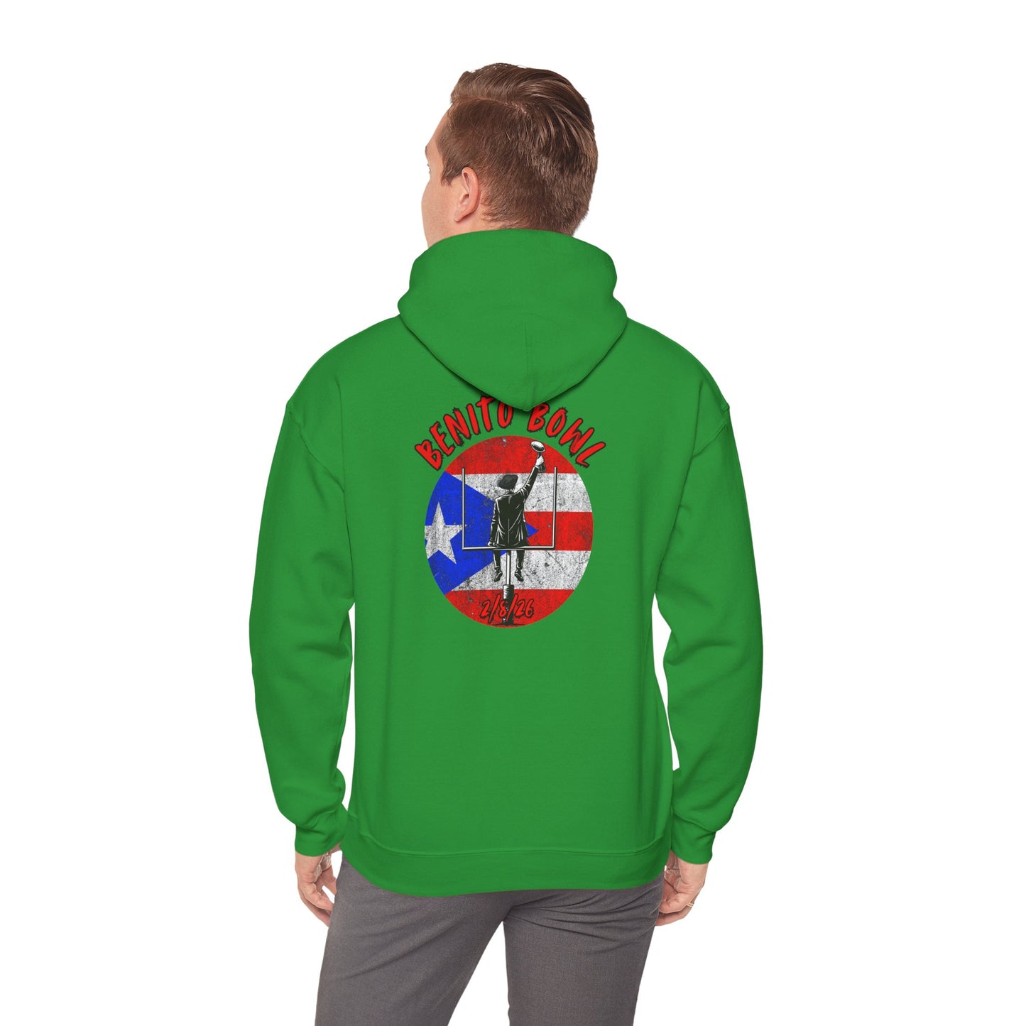 Benito Bowl 2/8/26 Hoodie – Puerto Rico Heritage, Boricua Pride Football Benito Fan Hoodie