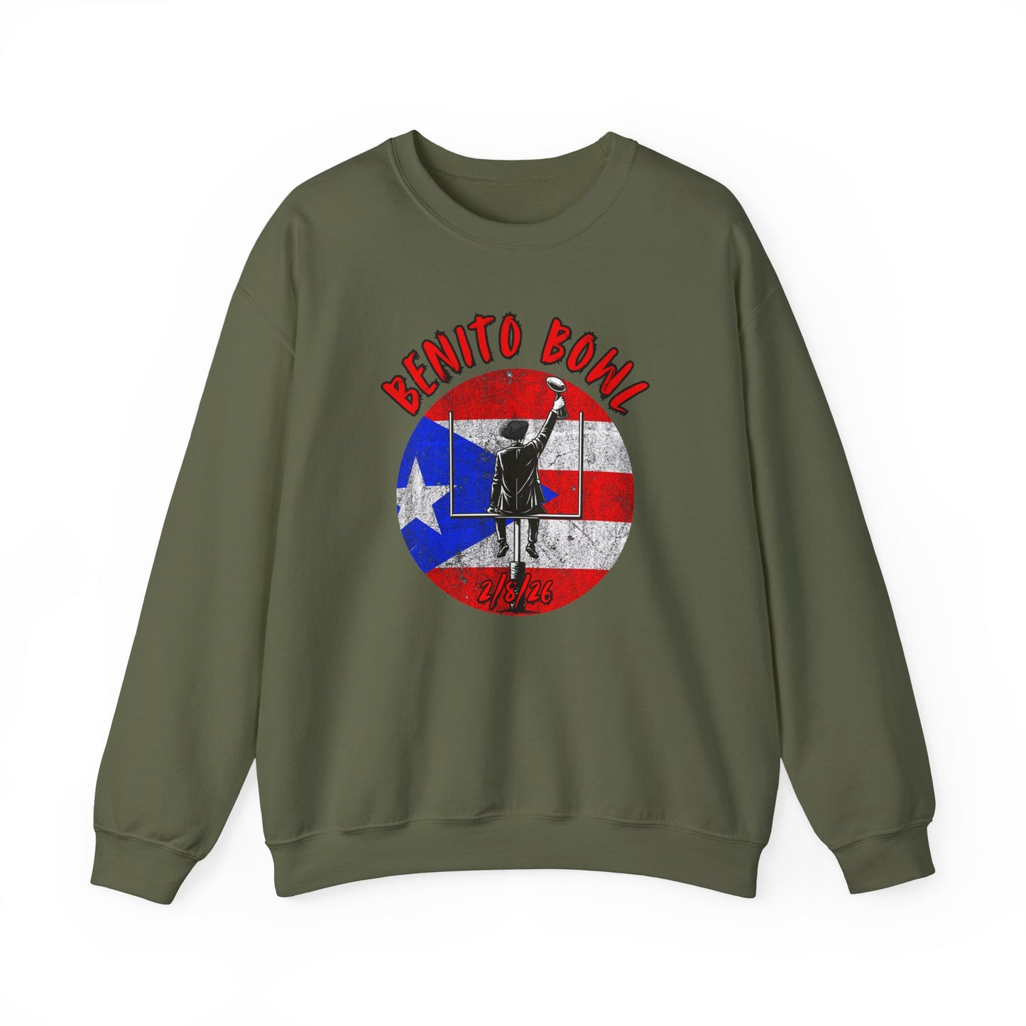 Benito Bowl 2/8/26 Sweatshirt – Puerto Rico Heritage, Boricua Pride Football Fan Sweatshirt