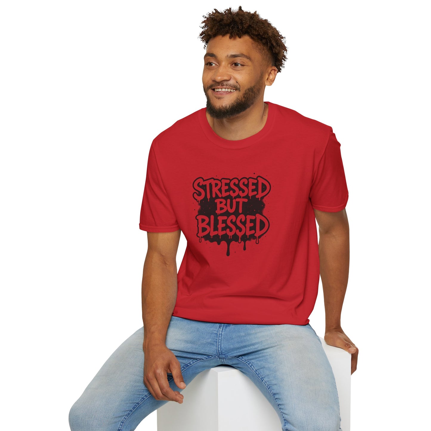 Stressed But Blessed T-Shirt – Inspirational Christian Quote Tee, Faith Graphic Shirt for Everyday Motivation