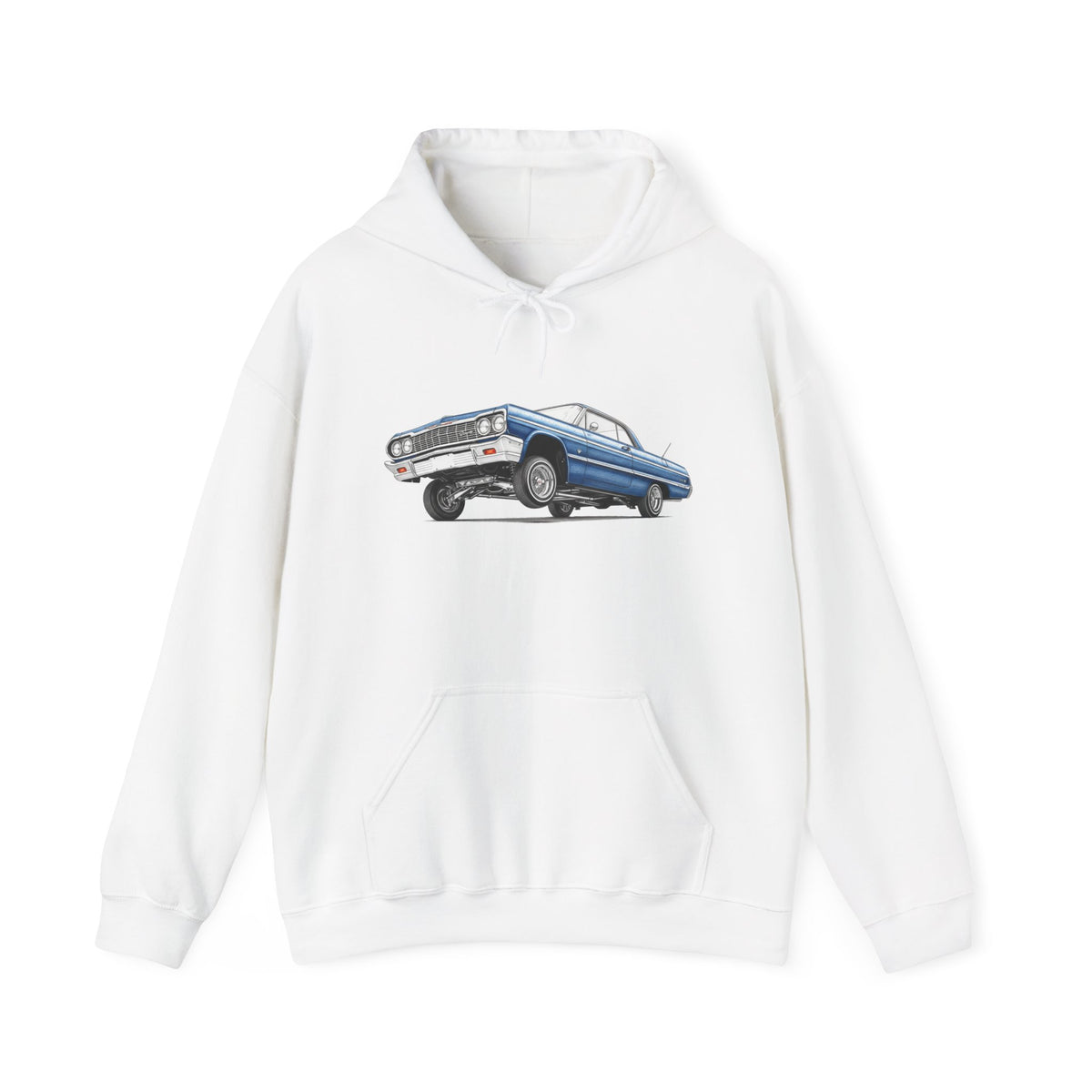 Classic Car Hoodie, Lowrider Car Hoodie, Blue Vintage Car Sweatshirt, Car Enthusiast Gift, Unisex Automotive Hoodie
