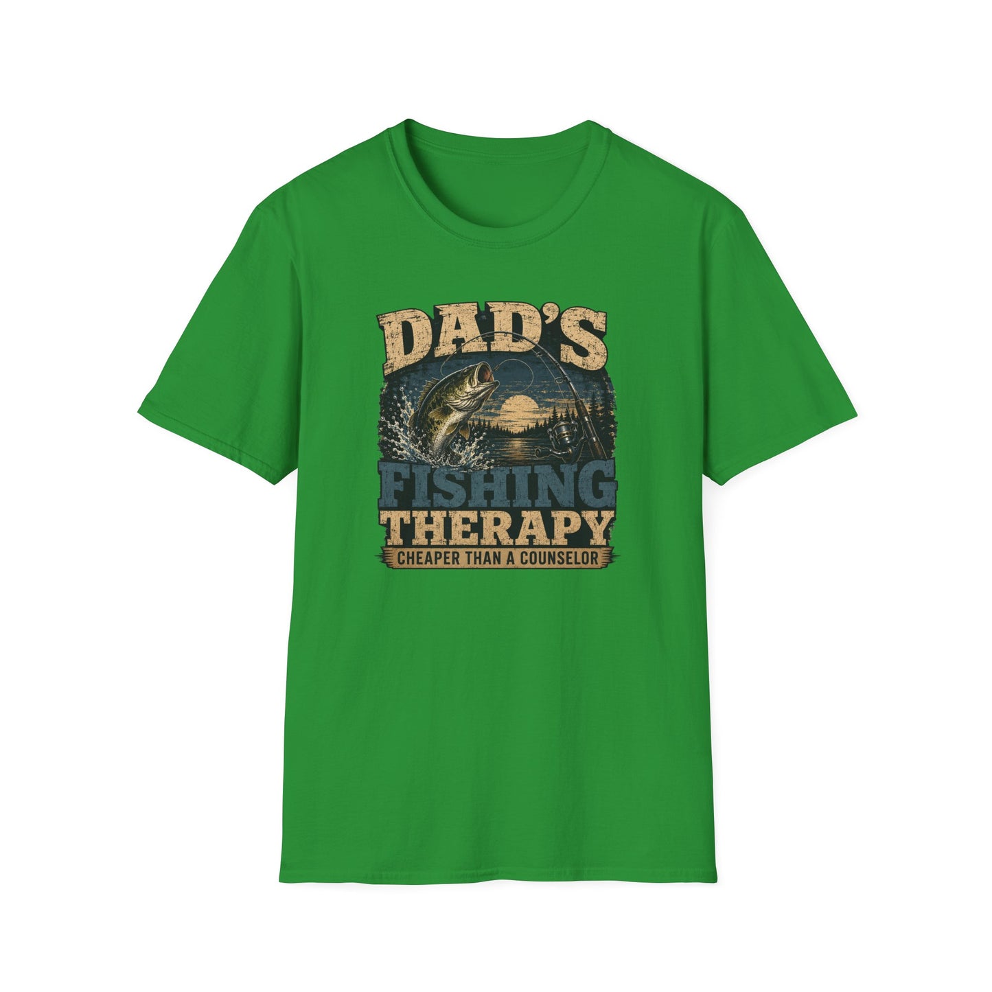 Fishing Dad Shirt, Dads Fishing Therapy Tee, Bass Fishing T-Shirt, Fisherman Gift, Fathers Day Shirt for Dad