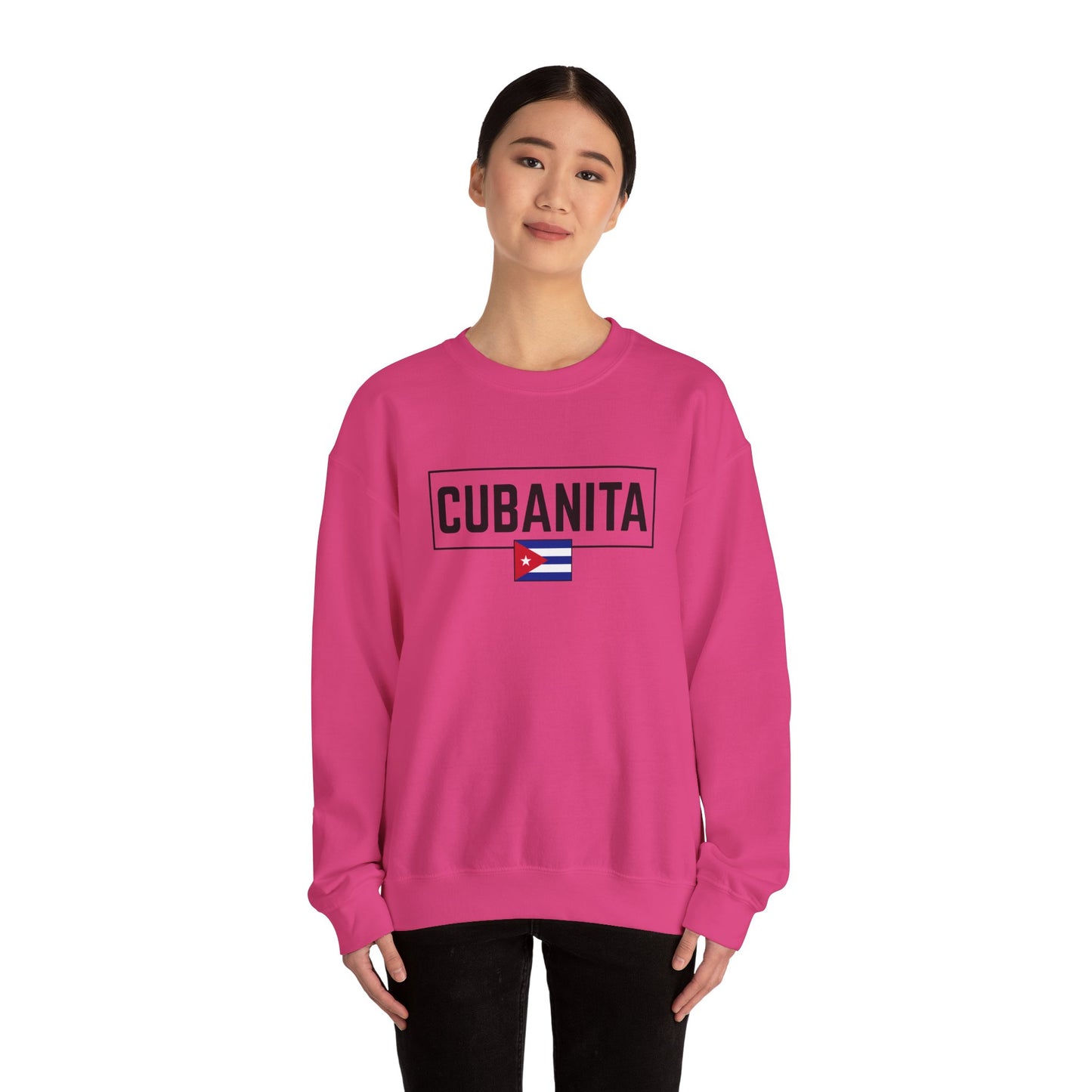CUBANITA Sweatshirt – Cuban Flag Sweatshirt for Women, Latino Pride Sweatshirt, Cuba Heritage Top, Cuban Culture Graphic Sweatshirt