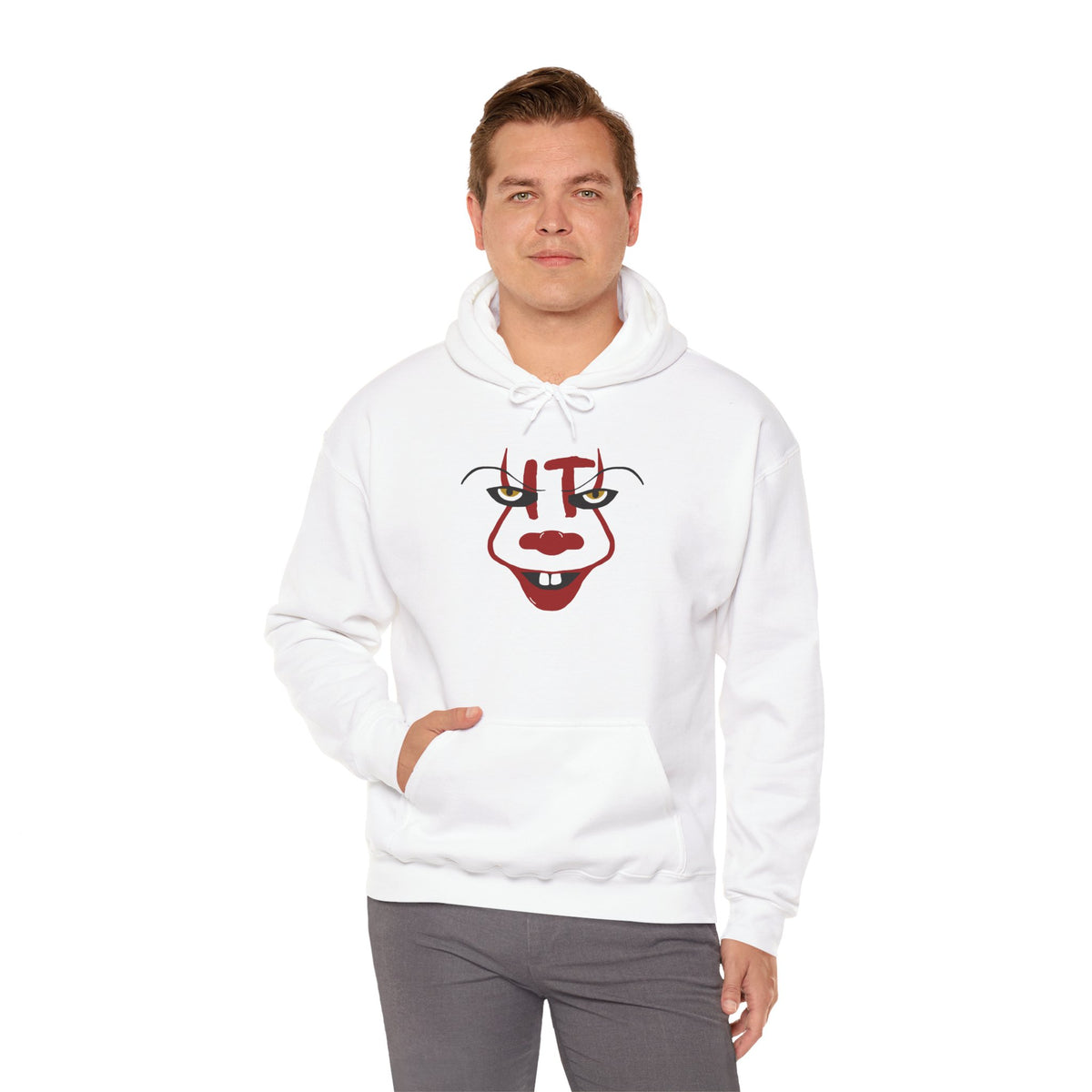Pennywise IT Unisex Hoodie for Halloween, Scary Clown Pullover, Horror Movie Sweatshirt, Halloween Costume Hoodie, Creepy Clown Jumper