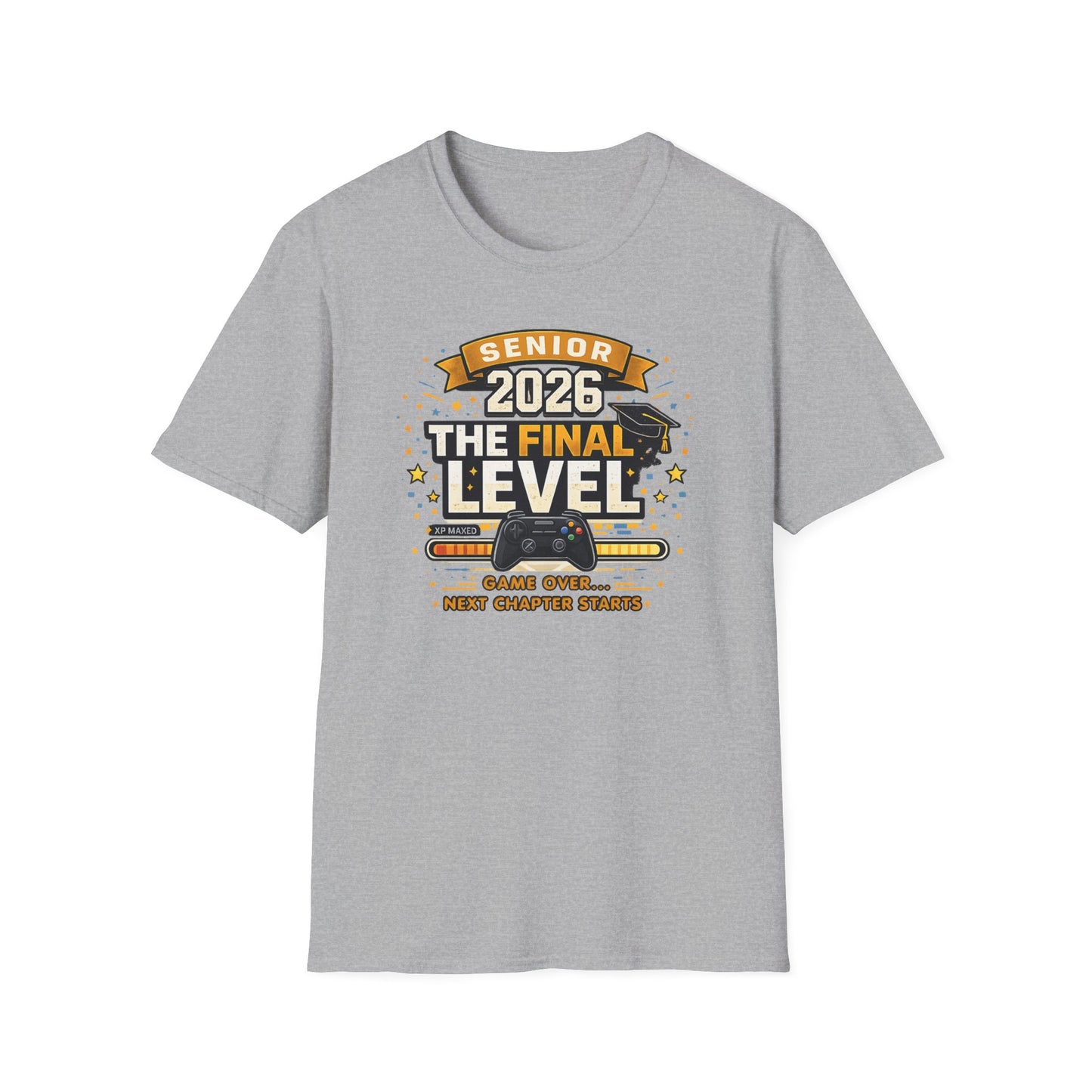 Senior 2026 The Final Level Gamer Graduation T-Shirt, Class of 2026 Game Over Next Chapter Starts Tee for Boys Girls Grad