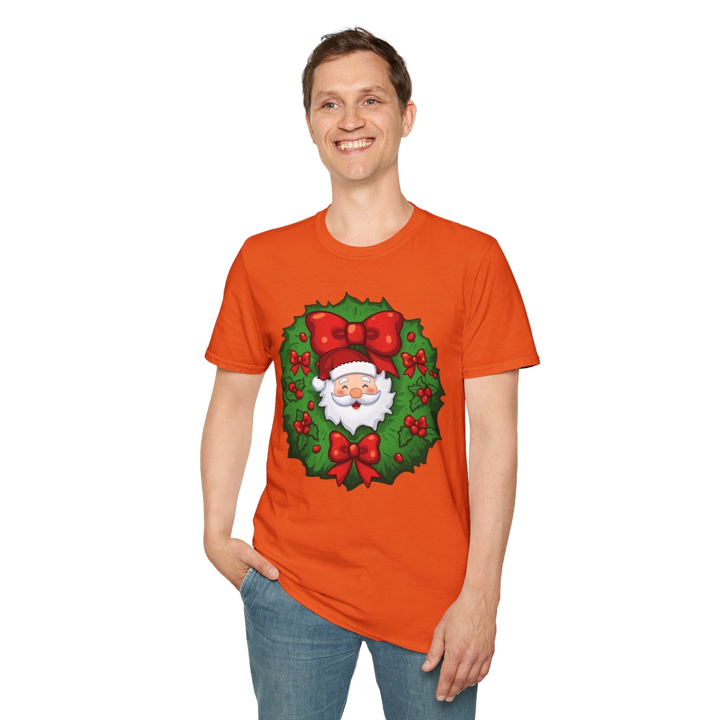 Santa Wreath Shirt, Family Christmas Shirts, Christmas T Shirt, Holiday Shirt, Cute Xmas Shirt for the family, Holiday Gift