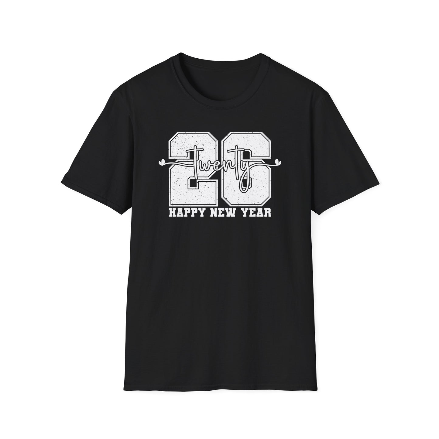 Happy New Year 2026 T-Shirt – Distressed Varsity 26 Twenty New Year Shirt, Retro College Style NYE Tee, New Year’s Eve Party Graphic Top