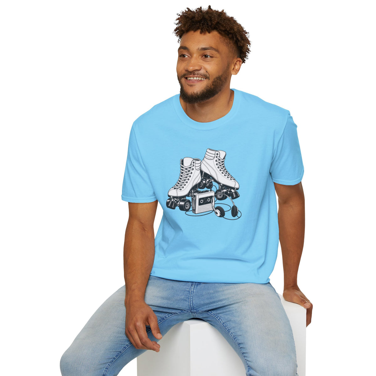 Roller Skate T-Shirt, Retro Cassette Tee, Vintage Roller Rink Shirt, Music Lover Gift, Skater Tee