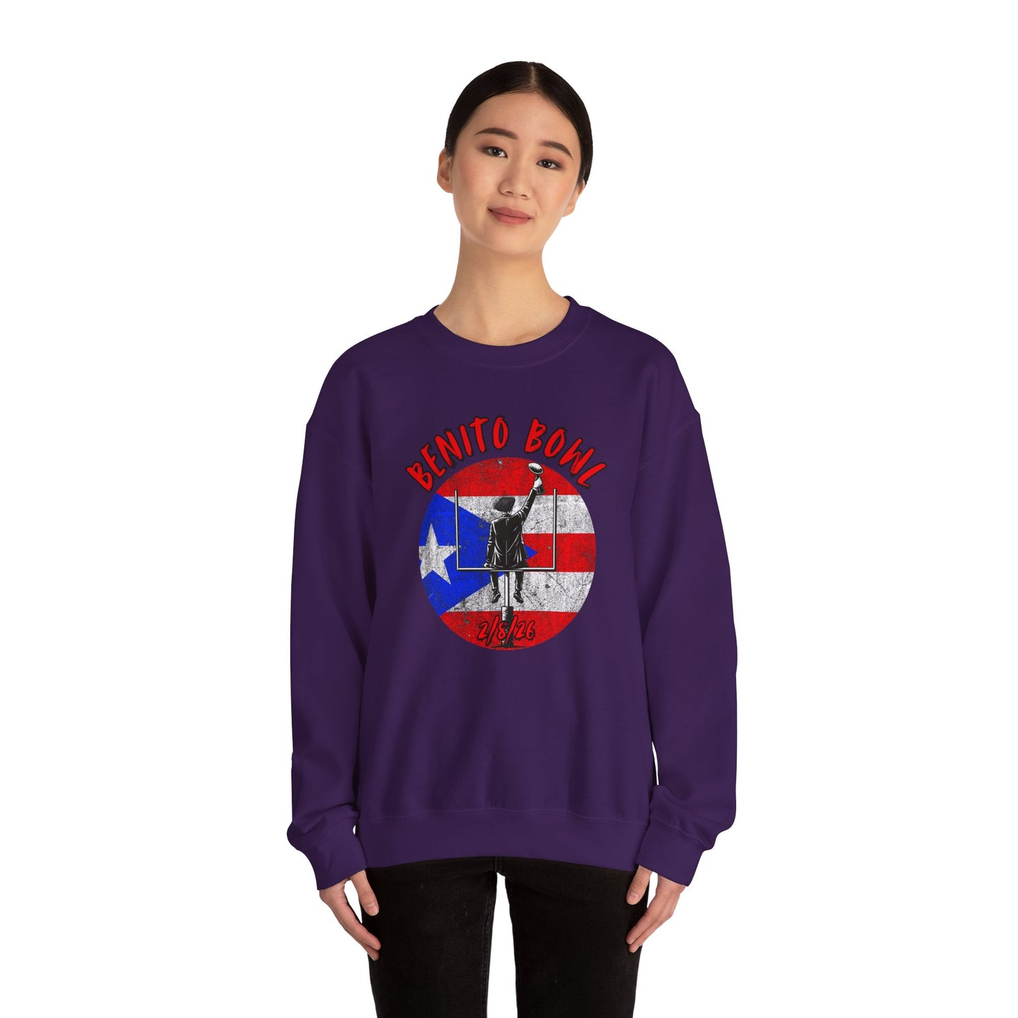 Benito Bowl 2/8/26 Sweatshirt – Puerto Rico Heritage, Boricua Pride Football Fan Sweatshirt