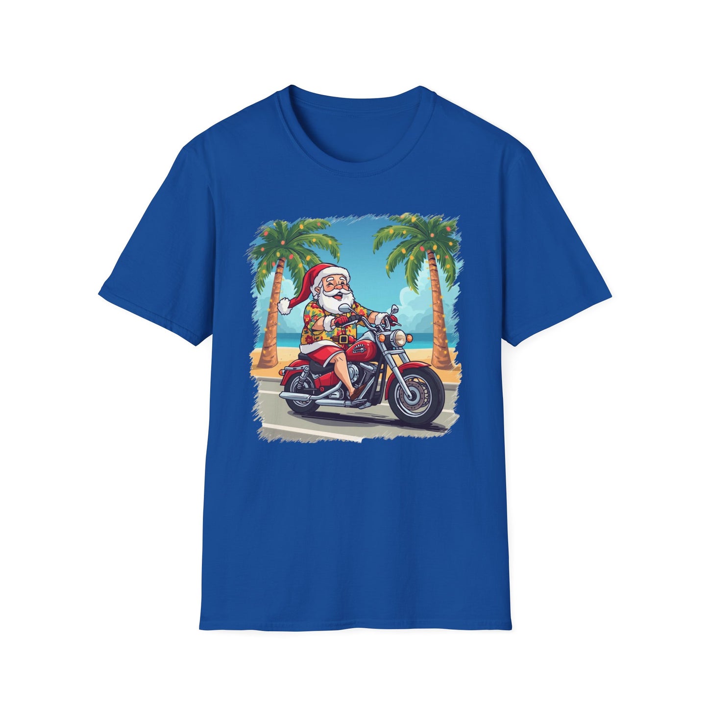 Tropical Santa riding a motorcycle shirt, Family Christmas Shirts, Christmas T Shirt, Holiday Shirt, Cute Xmas Shirt for the family, Holiday Gift