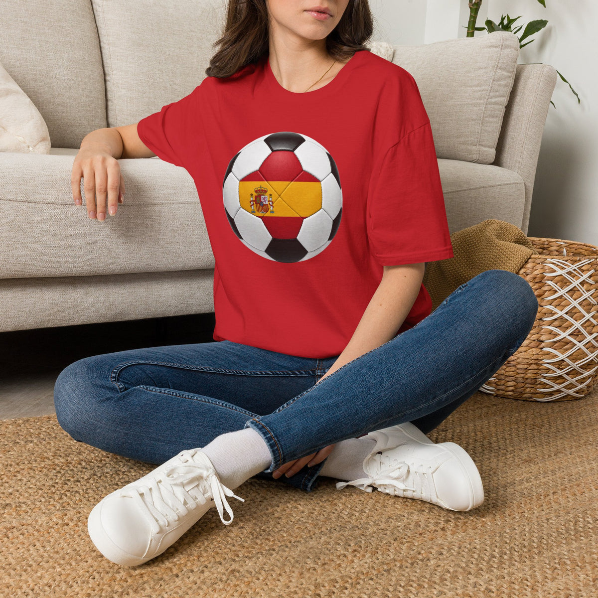 Spanish Soccer Fan Shirt, Spain Football T-Shirt, Soccer Ball Flag Tee, Game Day Sports Shirt, Soccer Lover Gift