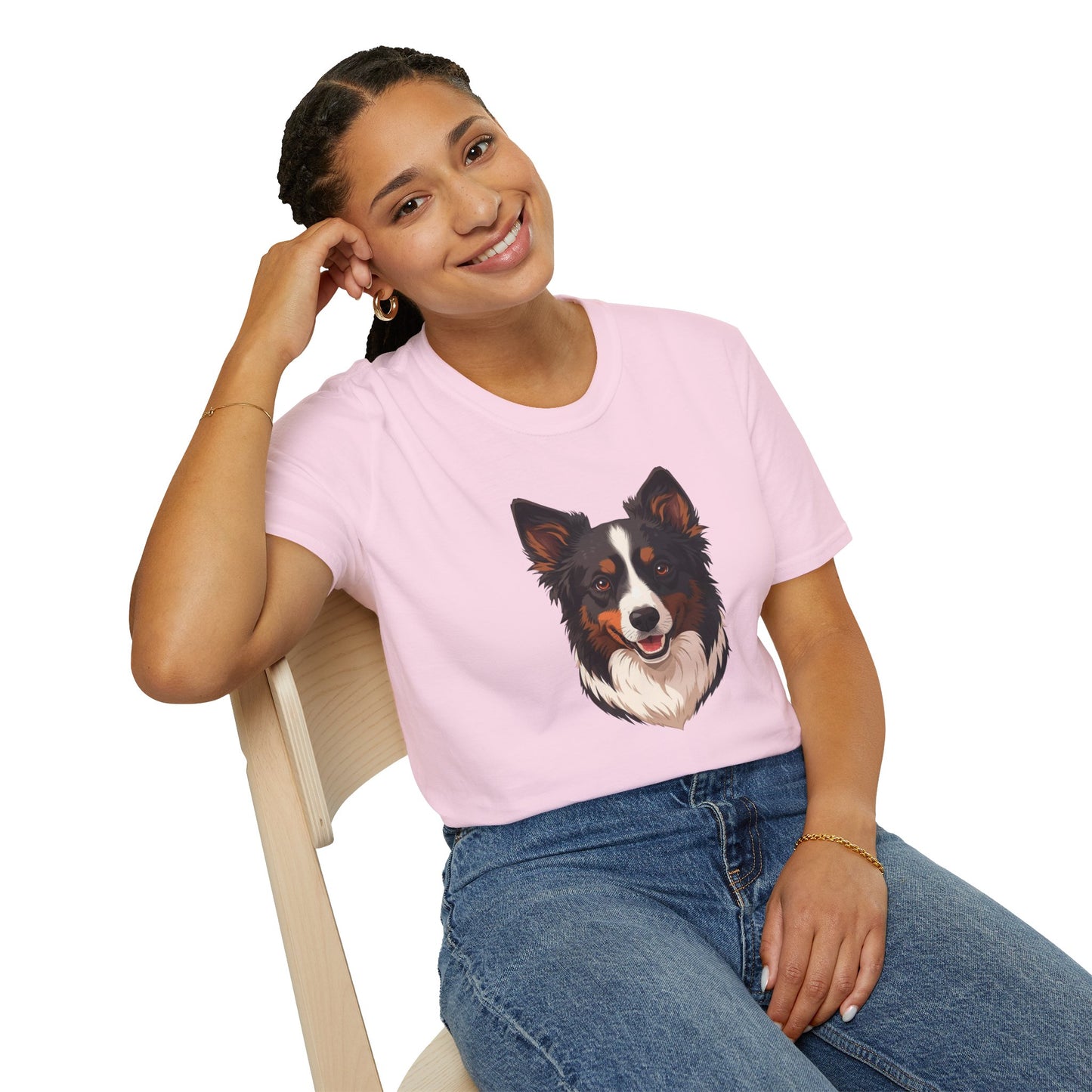 Border Collie Dog Portrait Shirt – Border Collie Dog Lover Gift, Cute Dog Mom Tee, Dog Dad Shirt, Pet Breed Apparel
