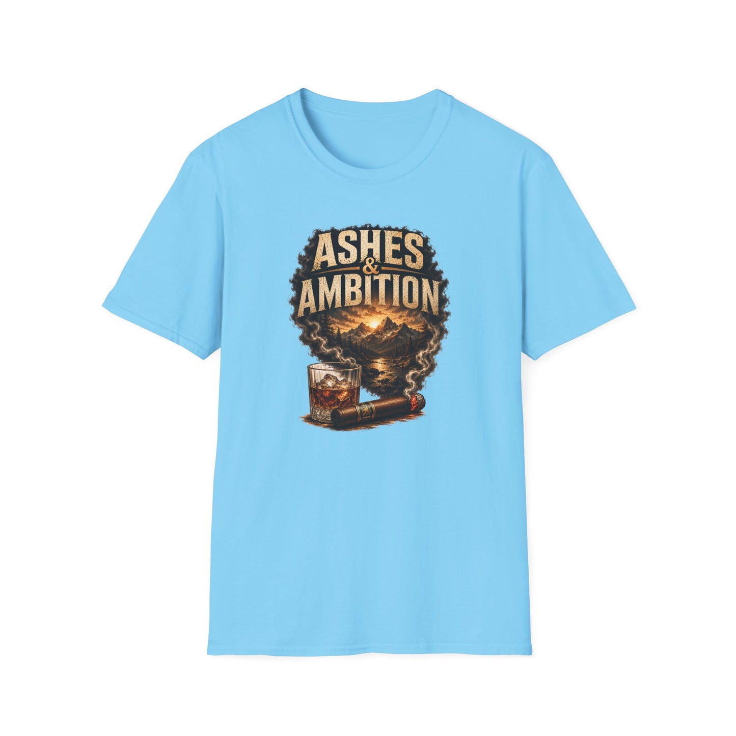 Ashes & Ambition Mountain Retreat T-Shirt – Cigar & Whiskey Lifestyle Tee