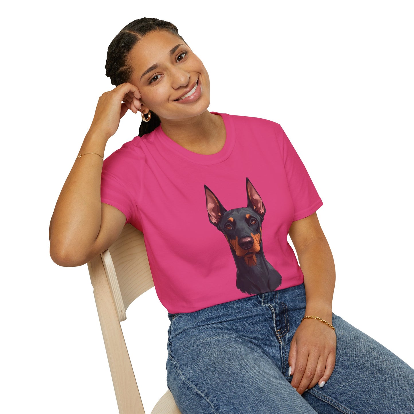 Doberman Dog Portrait Shirt – Doberman Dog Lover Gift, Cute Dog Mom Tee, Dog Dad Shirt, Pet Breed Apparel