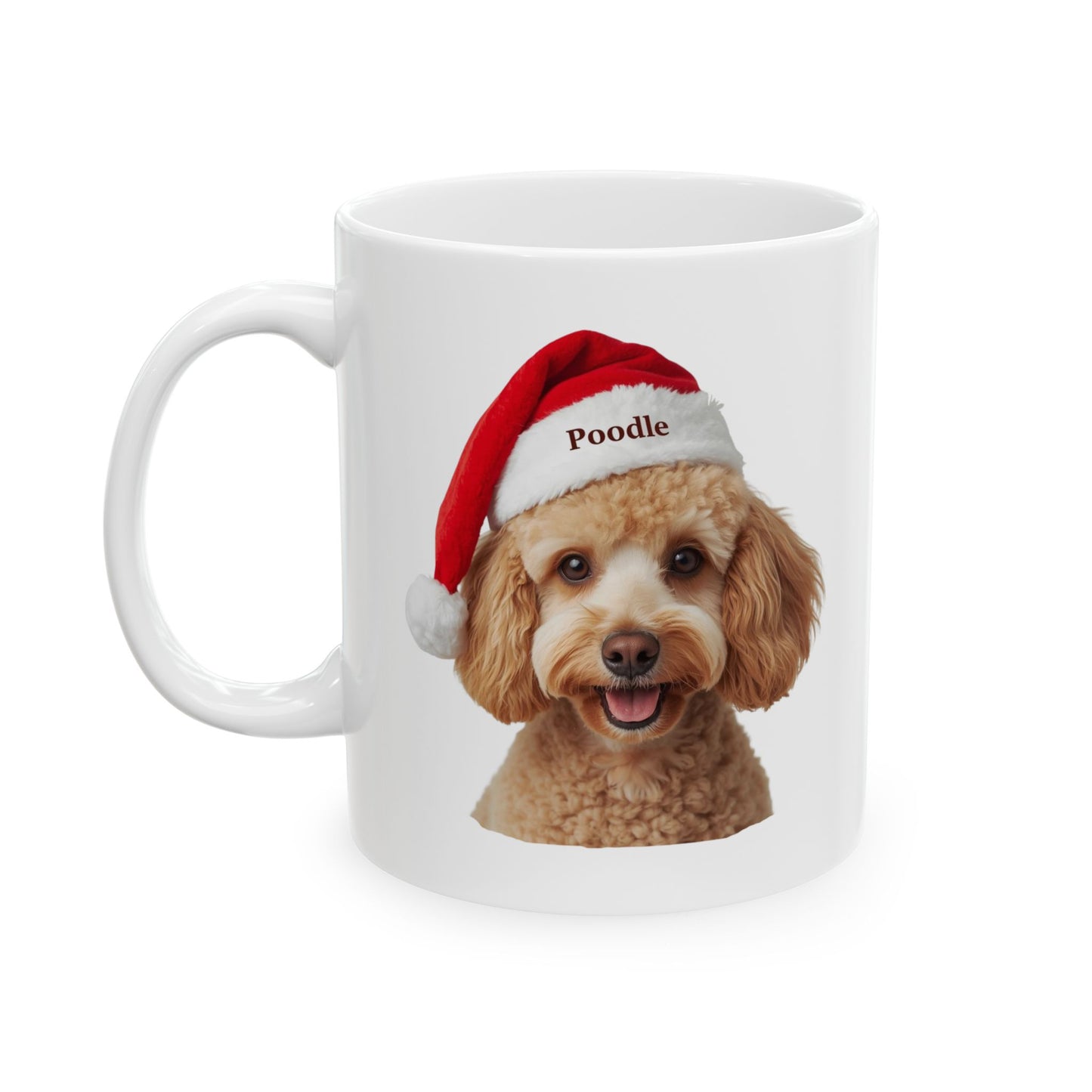 Poodle Holiday Portrait Mug – Cute Holiday Coffee Cup, Festive Poodle Ceramic Mug, Christmas Gift Idea (11oz/15oz)