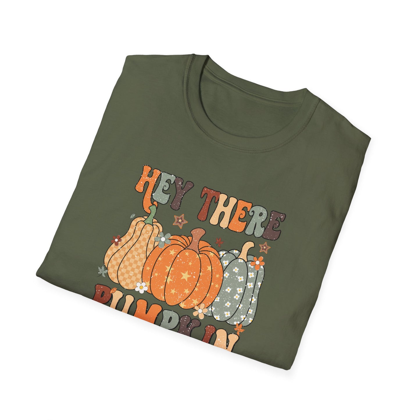 Hey There Pumpkin Fall T-Shirt - Cute Women's Autumn Tee, Thanksgiving Shirt, Pumpkin Thanksgiving Tee, Cozy Fall Tee for Her, Friendsgiving