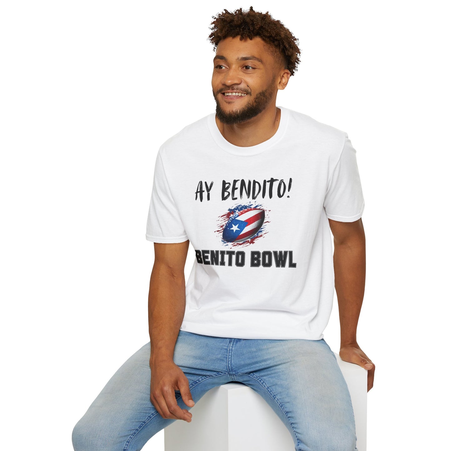 Ay Bendito! Benito Bowl T-Shirt, Halftime Benito Shirt, Football Fan Gift, Benito Tee, Puerto Rico Heritage Boriqua Pride Gift