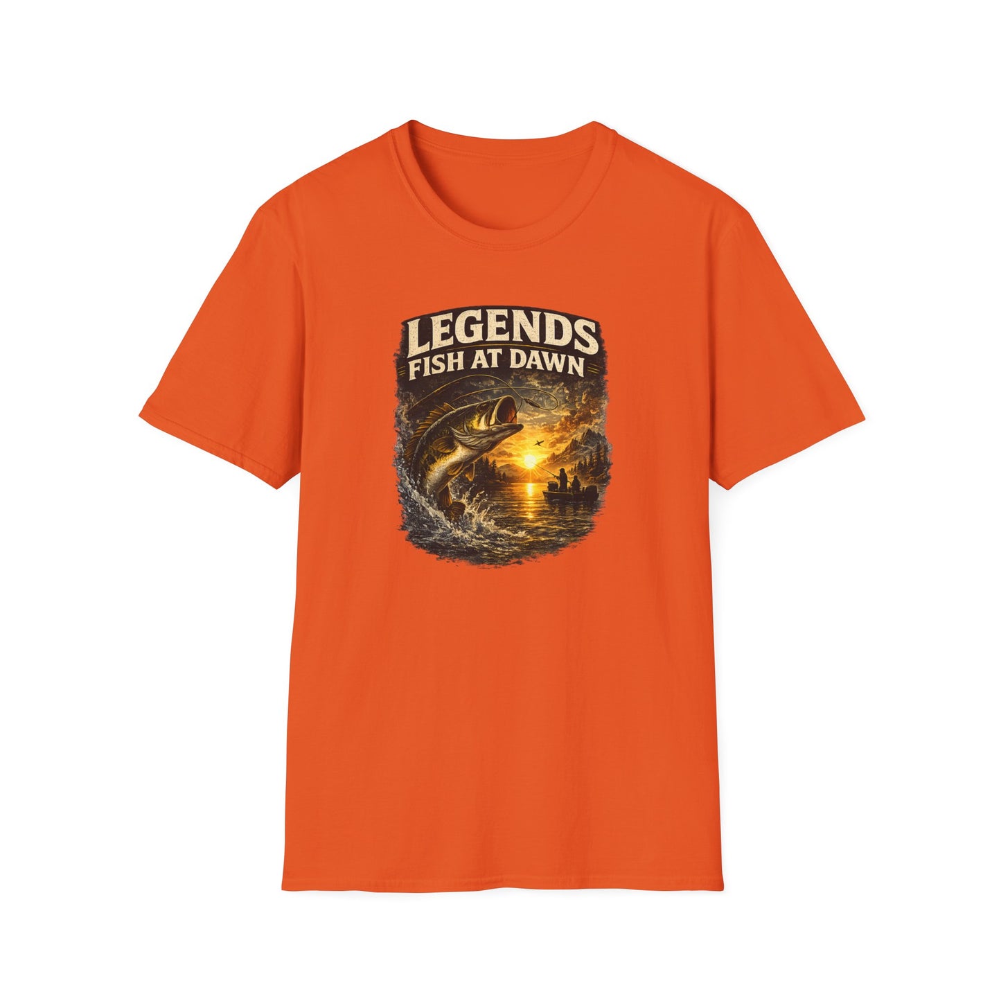 Fishing Shirt for Men, Legends Fish at Dawn Tee, Bass Fishing T-Shirt, Fisherman Gift, Fathers Day Shirt for Dad