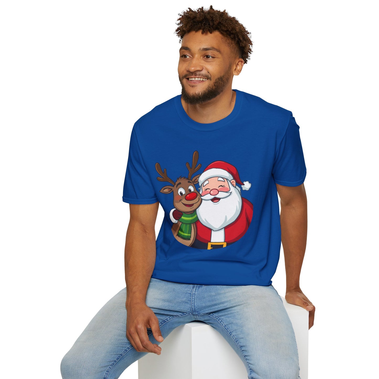 Smiling Santa and Rudolph Shirt, Family Christmas Shirts, Christmas T Shirt, Holiday Shirt, Cute Xmas Shirt for the family, Holiday Gift