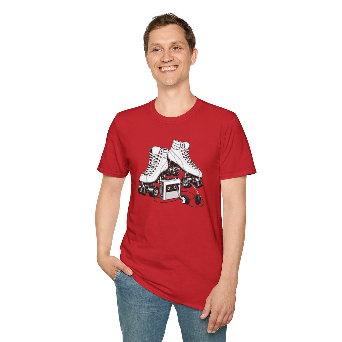 Roller Skate T-Shirt, Retro Cassette Tee, Vintage Roller Rink Shirt, Music Lover Gift, Skater Tee