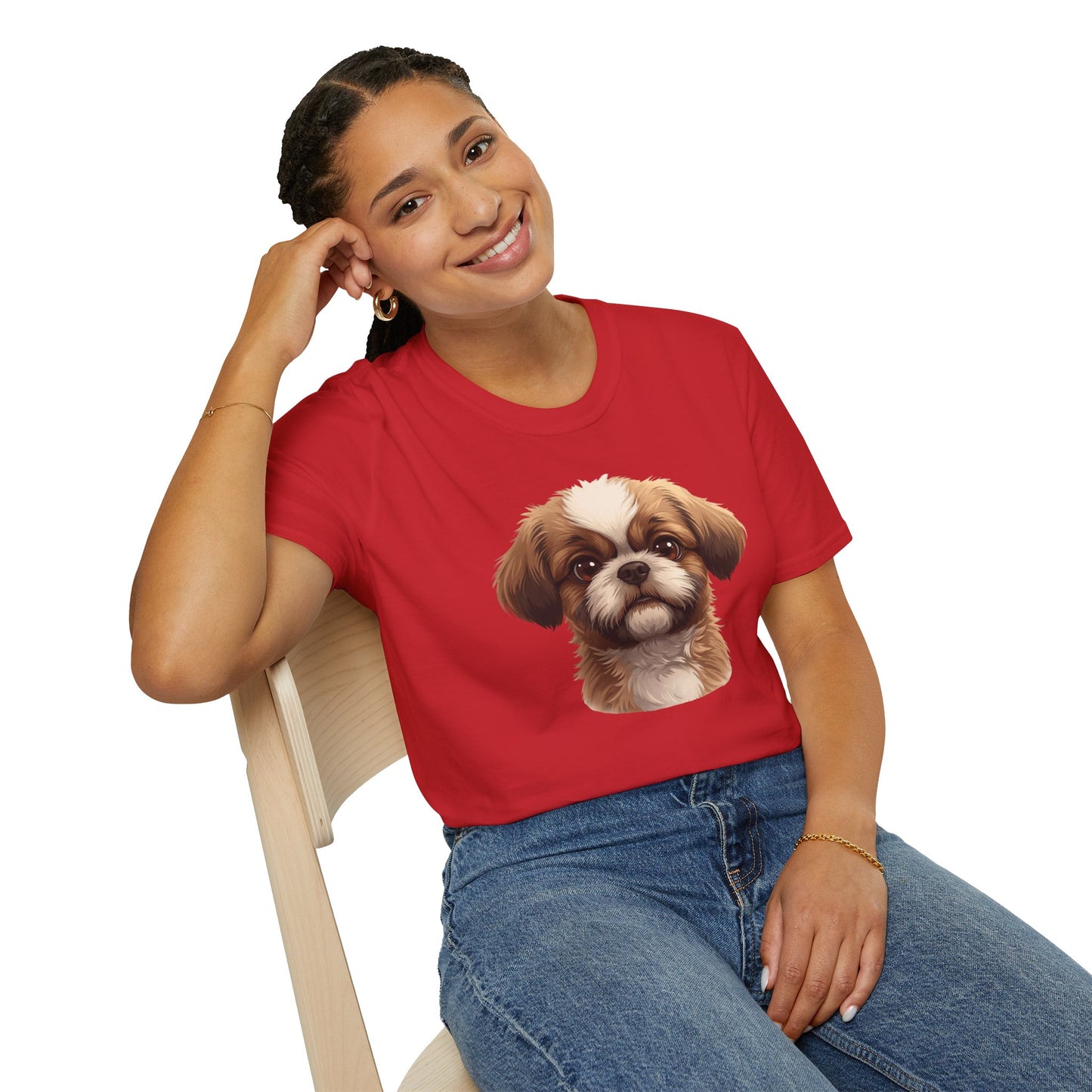 Shih Tzu Dog Portrait Shirt – Shih Tzu Shepherd Dog Lover Gift, Cute Dog Mom Tee, Dog Dad Shirt, Pet Breed Apparel
