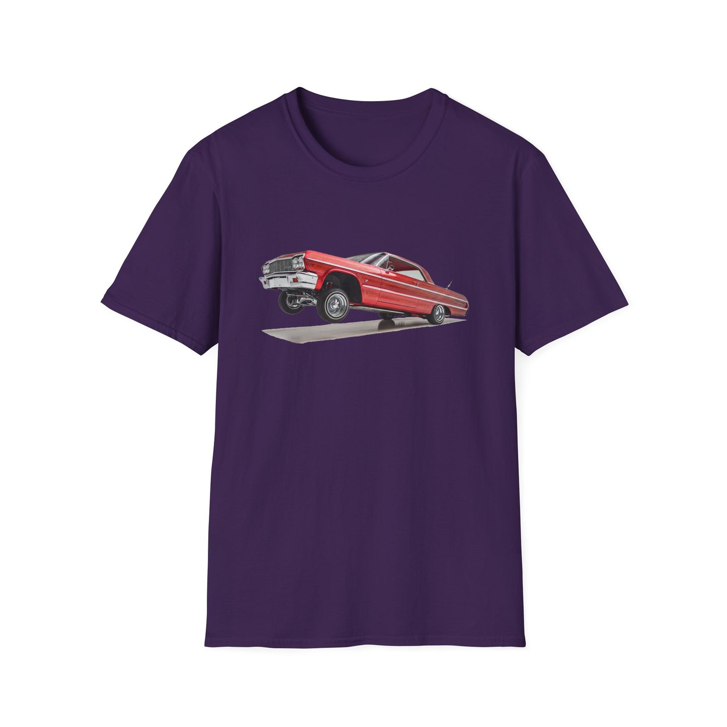 1964 Chevy Impala Hydraulics Lowrider Hoppin' graphic T-Shirt - Old School Hip Hop Cholo Art Tee Design - Chicano Car Club Graphic Tee