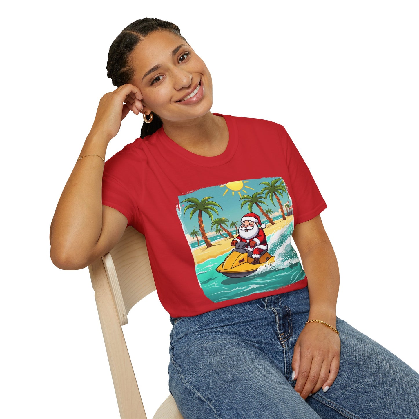 Tropical Santa on a Wave runner Shirt, Family Christmas Shirts, Christmas T Shirt, Holiday Shirt, Cute Xmas Shirt for the family, Holiday Gift