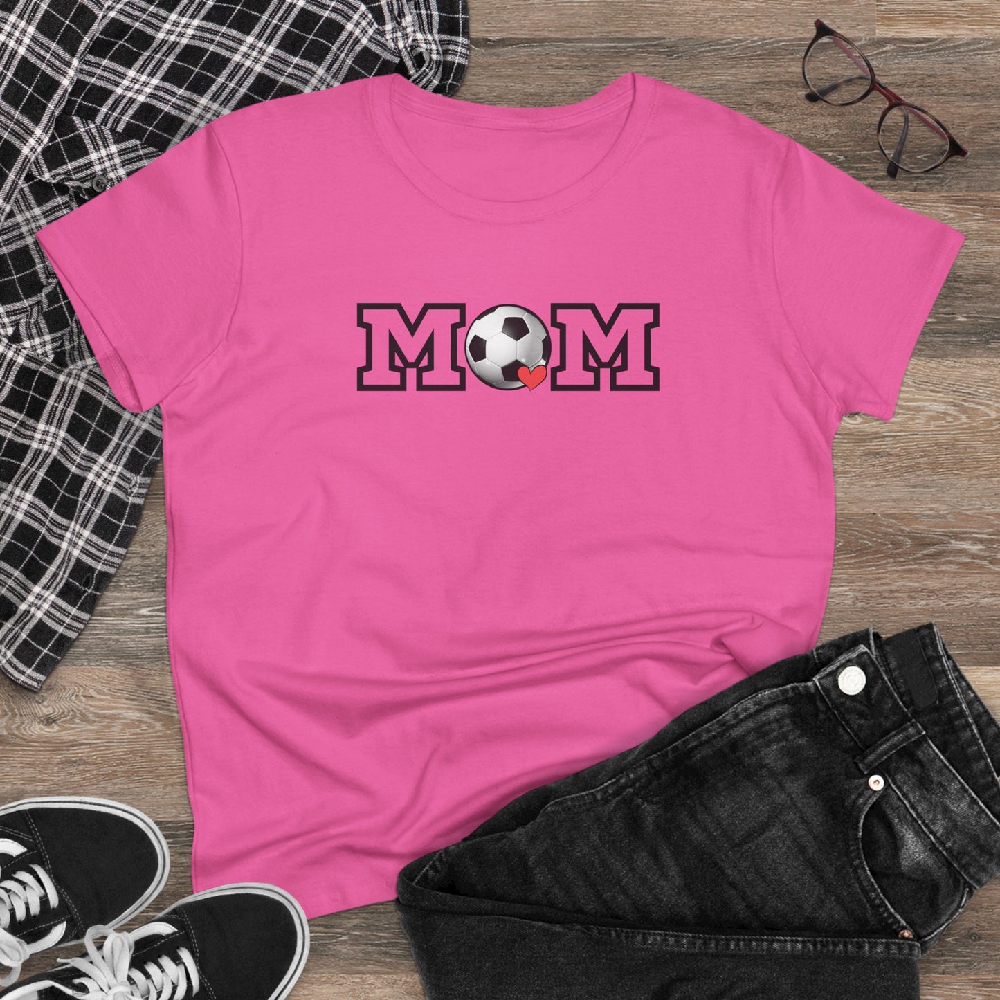 Soccer Mom Shirt, Sports Mom Gift, Cotton T-Shirt, Soccer Fan Apparel, Mother's Day Tee, Mom loves Soccer, Sports Mom