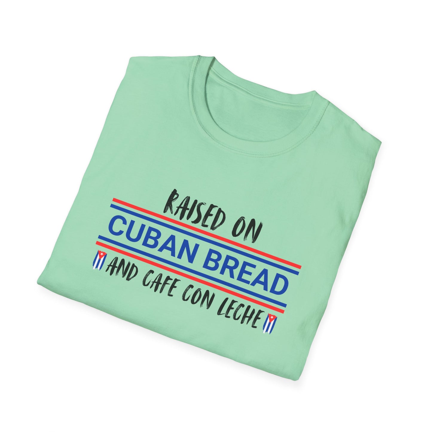 Raised on Cuban Bread and Cafe Con Leche T-Shirt, Cute Graphic Tee for Hispanic Heritage, Cuban Food Heritage Latin roots Tee, Hispanic Gift