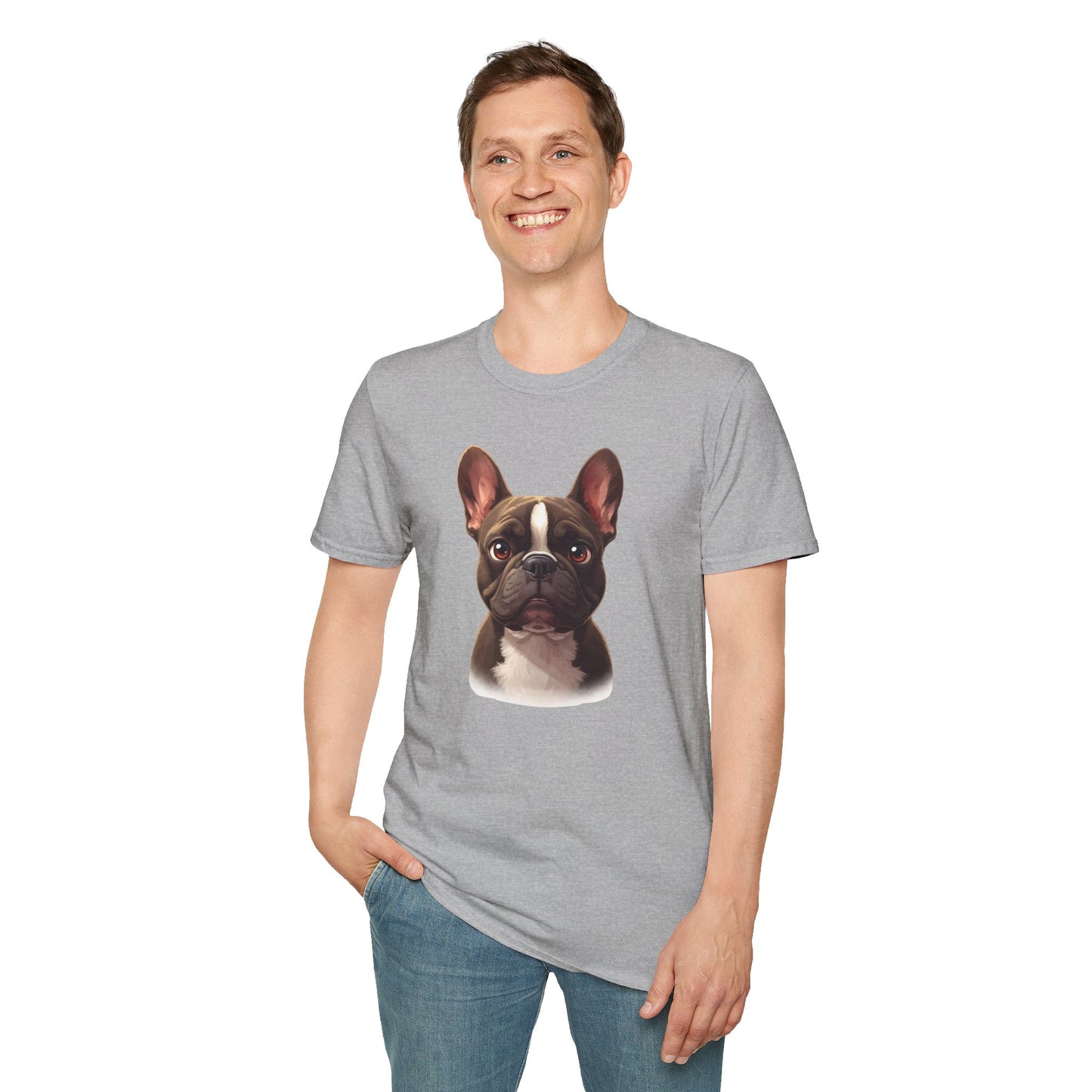French Bulldog Dog Portrait Shirt – Frenchie Dog Lover Gift, Cute Dog Mom Tee, Dog Dad Shirt, Pet Breed Apparel